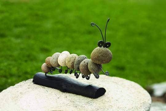 stone caterpillar ornament