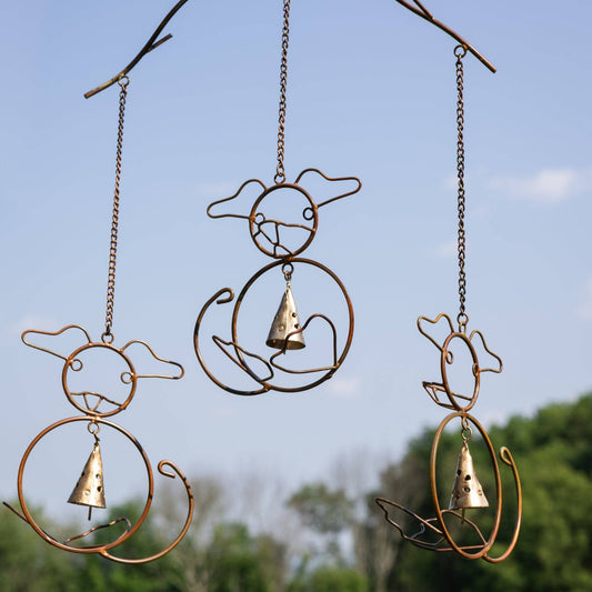 Happy Gardens - Dogs w/Bells Wind Chime