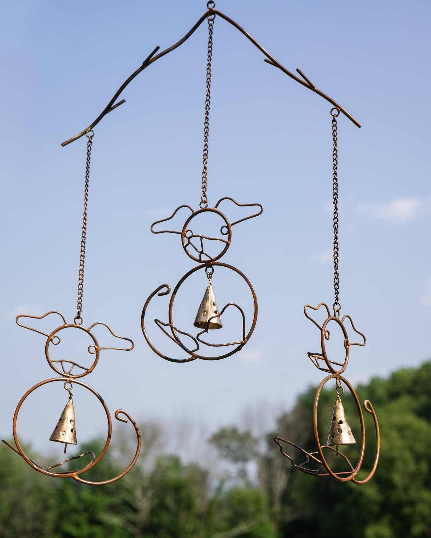 Happy Gardens - Dogs w/Bells Wind Chime