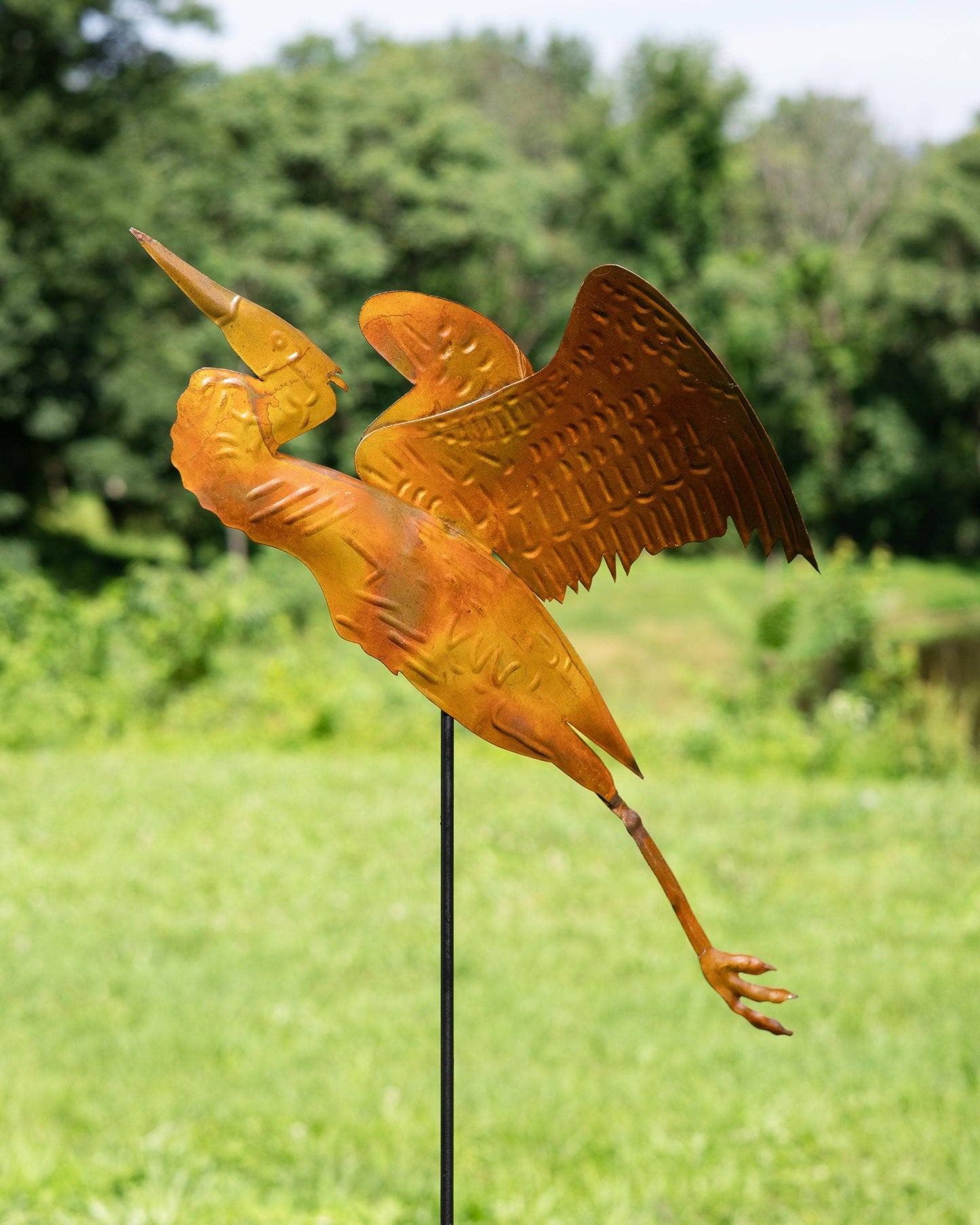Happy Gardens - Heron Copper Garden Stake