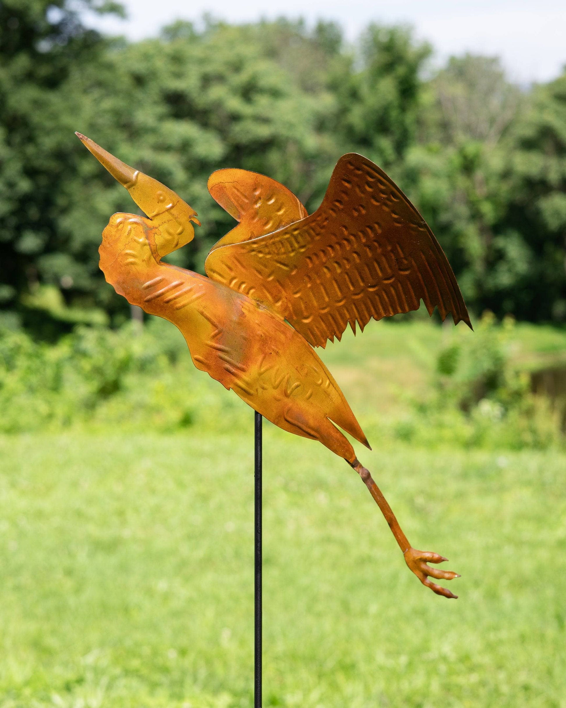 Happy Gardens - Heron Copper Garden Stake