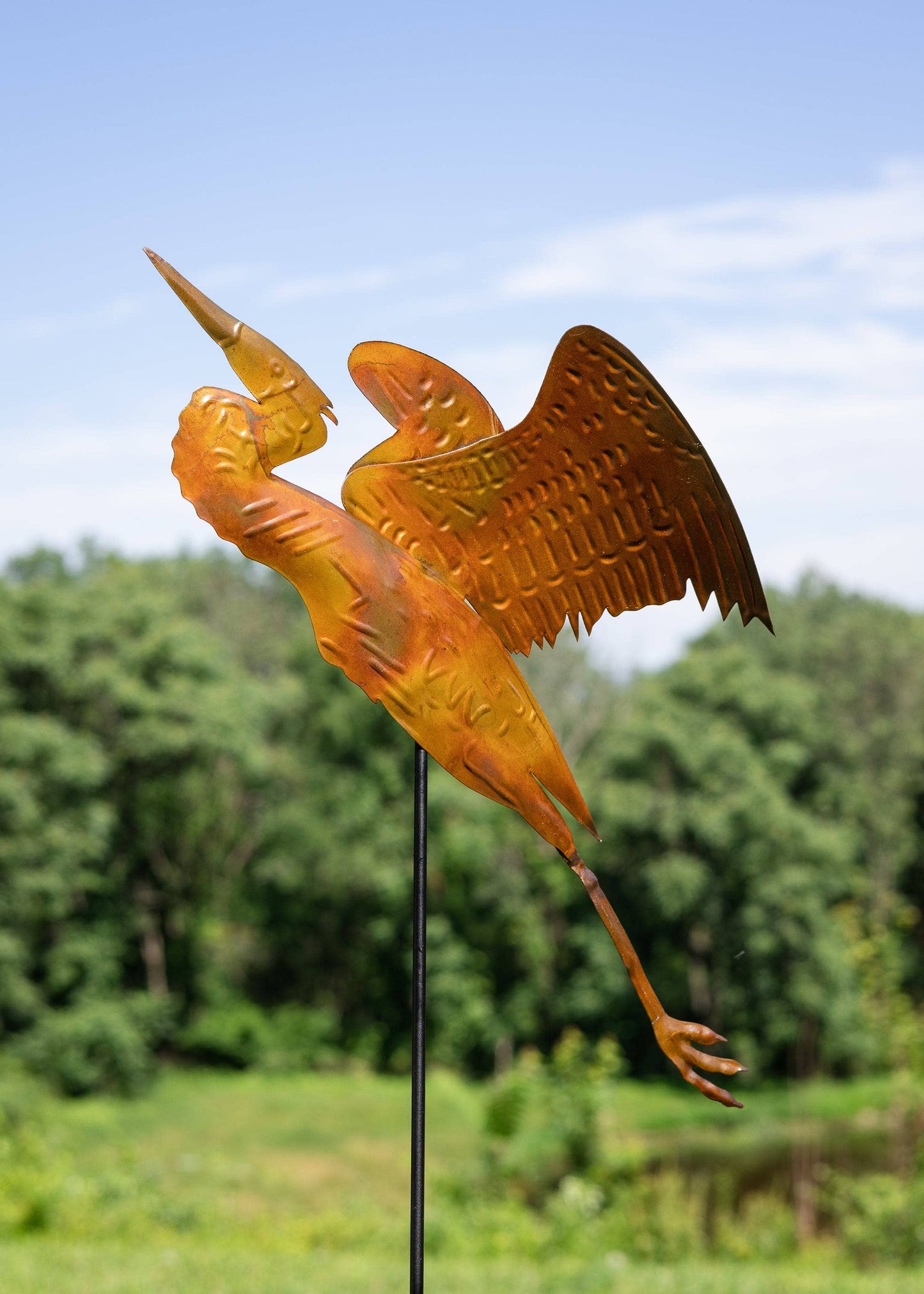 Happy Gardens - Heron Copper Garden Stake