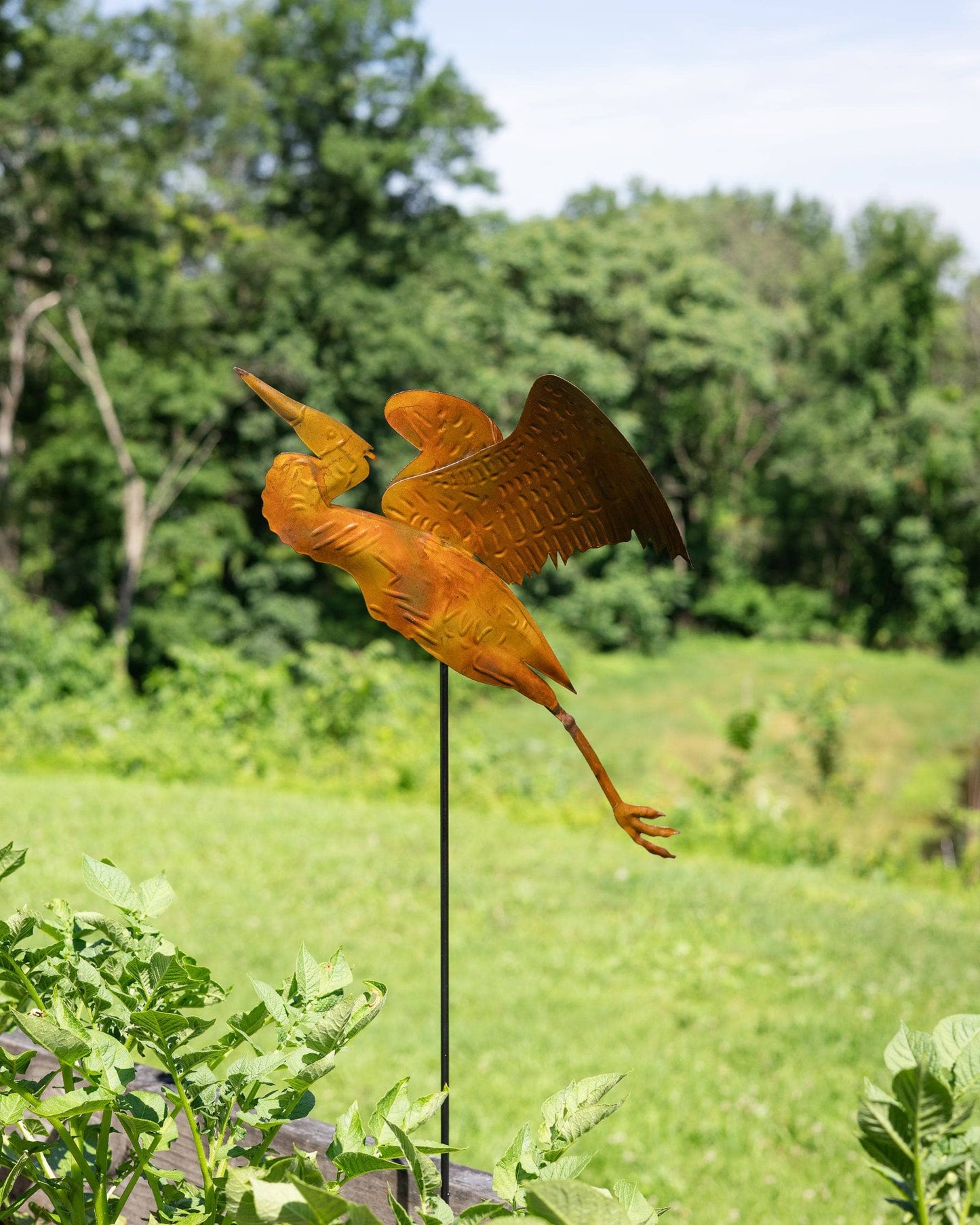 Happy Gardens - Heron Copper Garden Stake