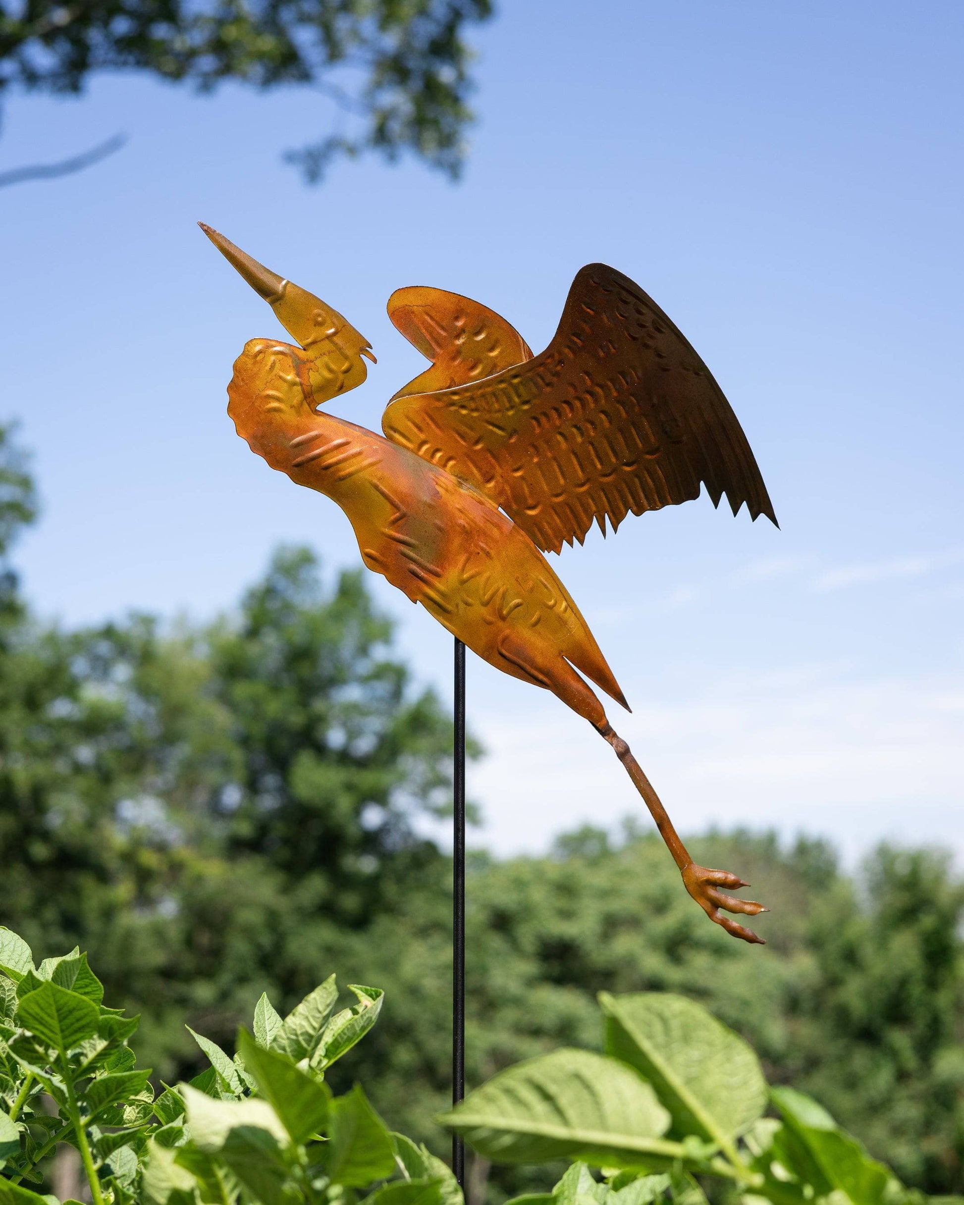 Happy Gardens - Heron Copper Garden Stake