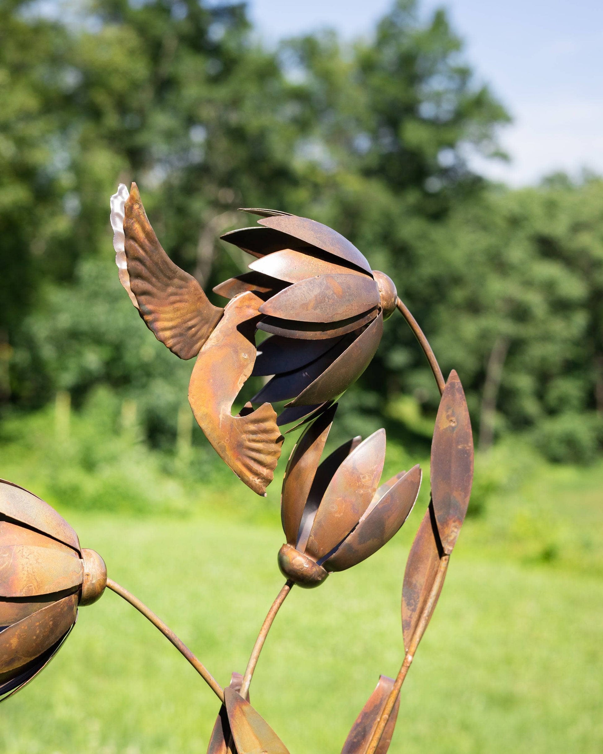 Happy Gardens - Hummingbird Floral Garden Stake