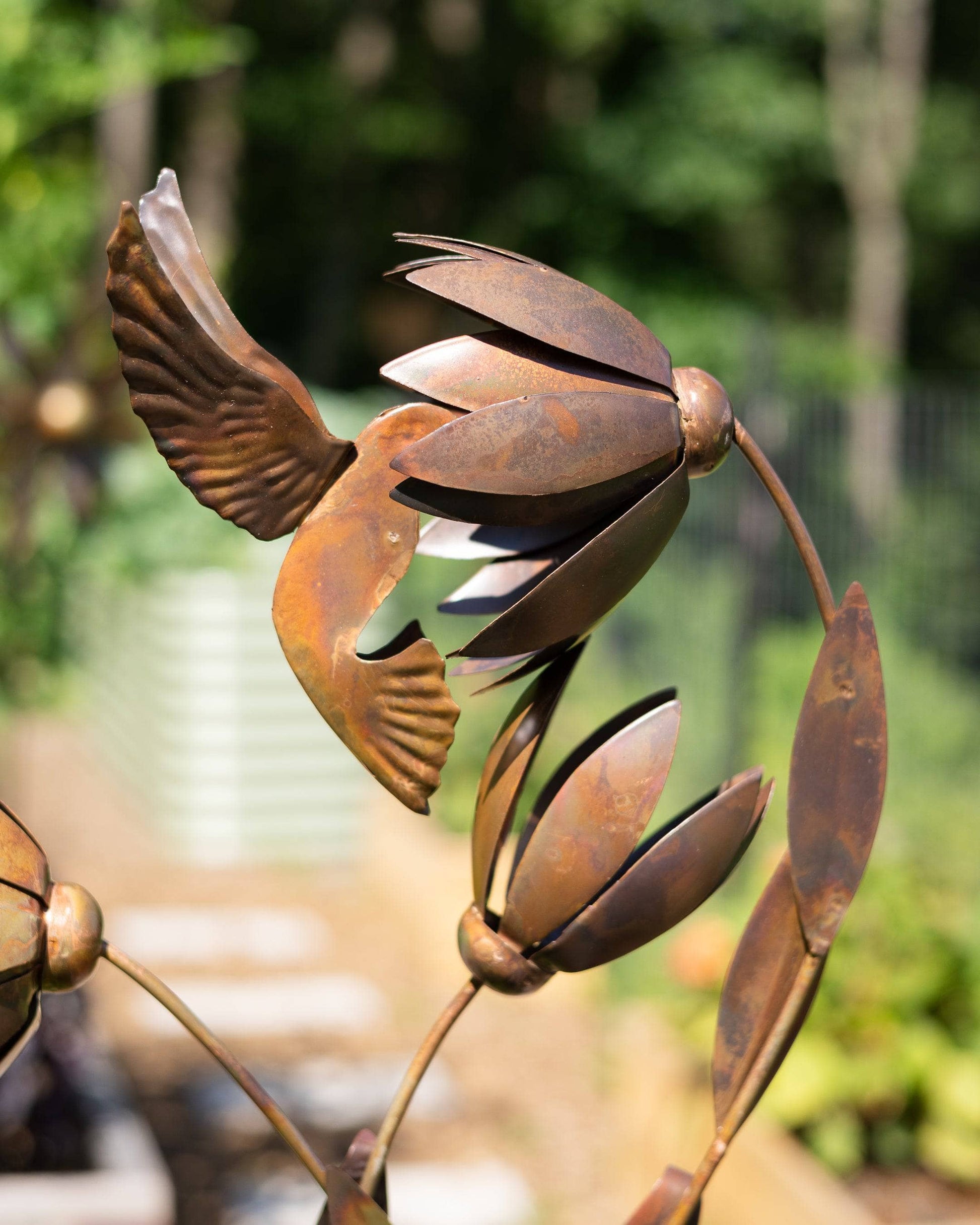 Happy Gardens - Hummingbird Floral Garden Stake