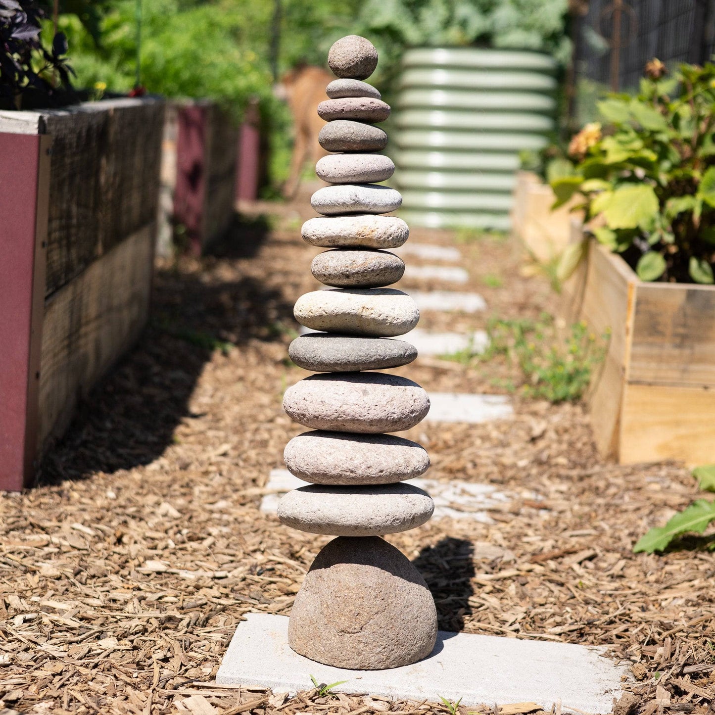 Stacked Stone Cairn - Happy Gardens