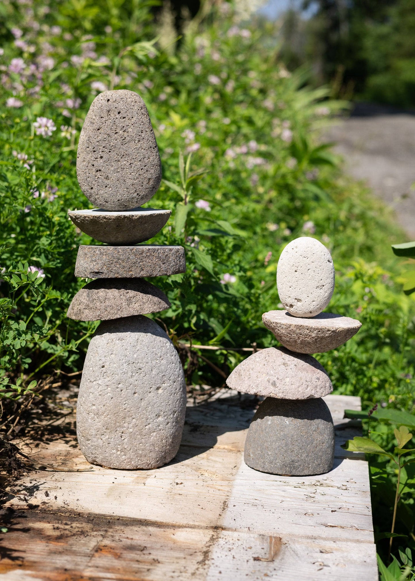 9" Stylized Stone Cairn - Happy Gardens