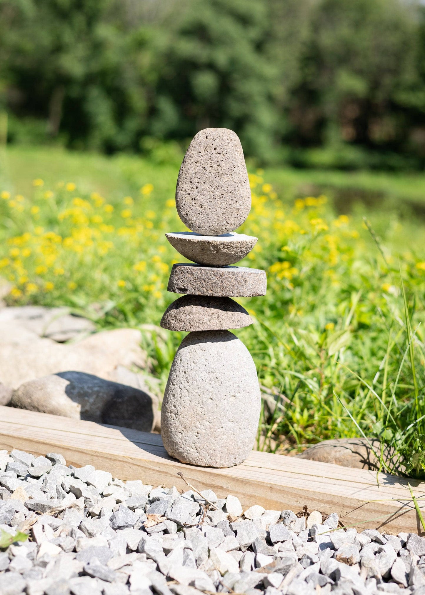 9" Stylized Stone Cairn - Happy Gardens