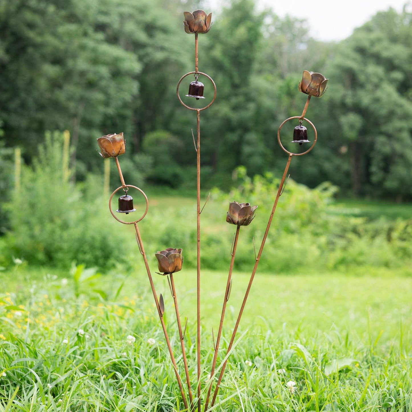 Happy Gardens - Flamed Roses Garden Stake