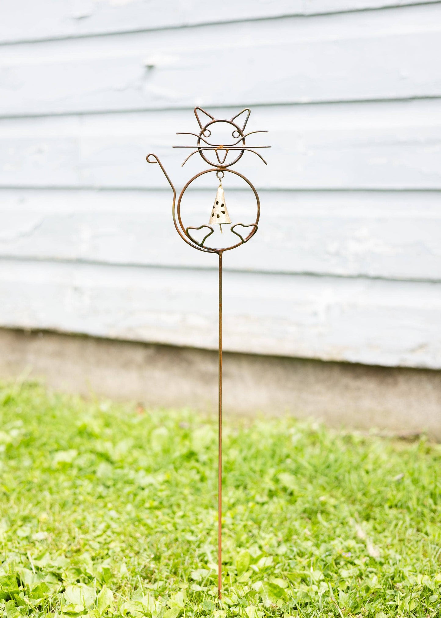 Happy Gardens - Cat with Bell Garden Stake