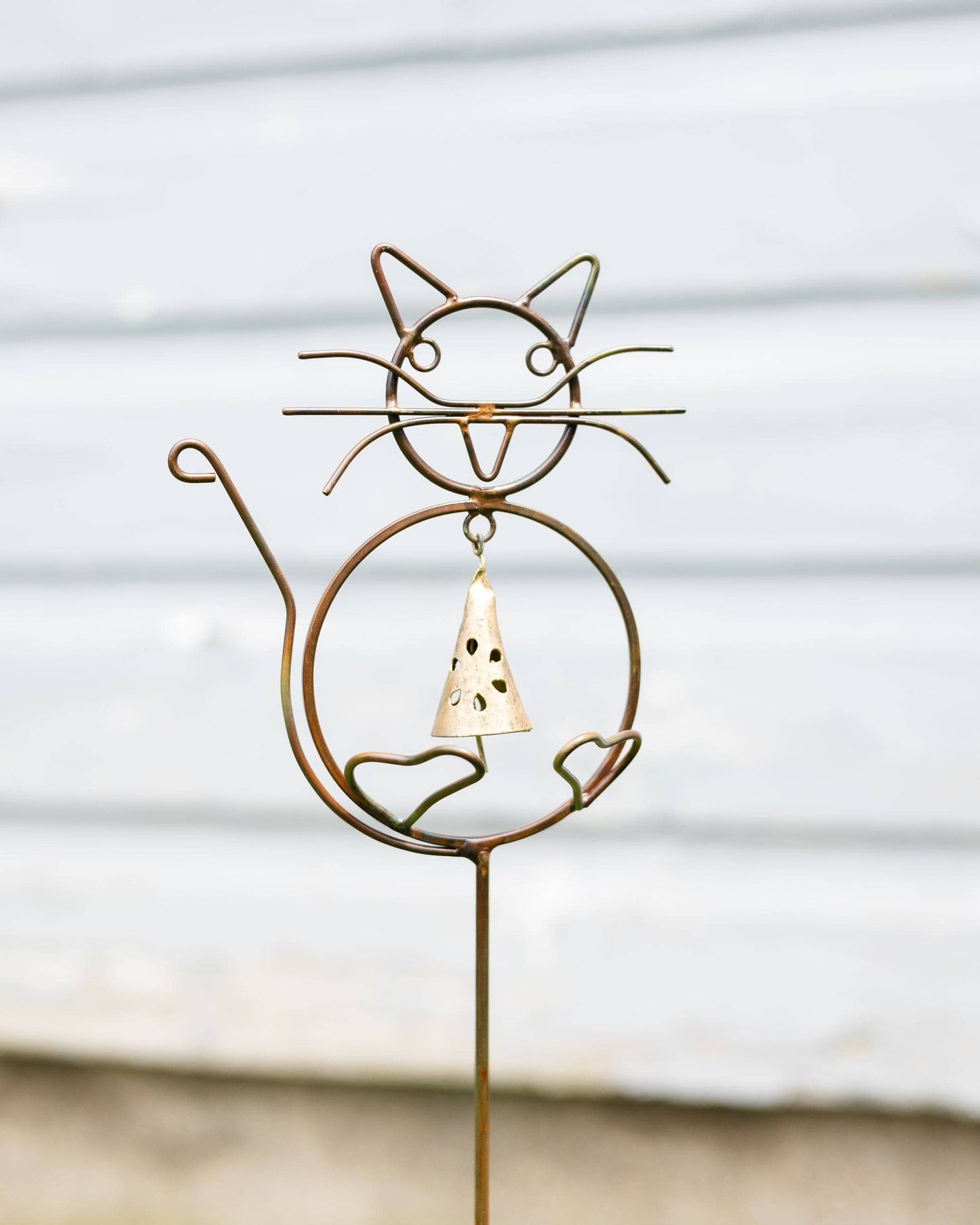 Happy Gardens - Cat with Bell Garden Stake