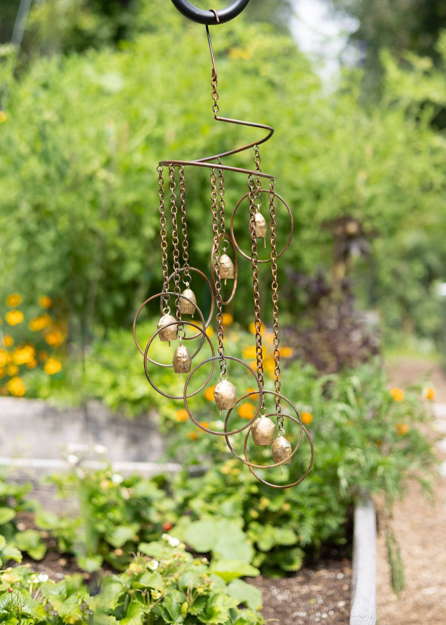 Happy Gardens - Circle with Bells Spiral Mobile