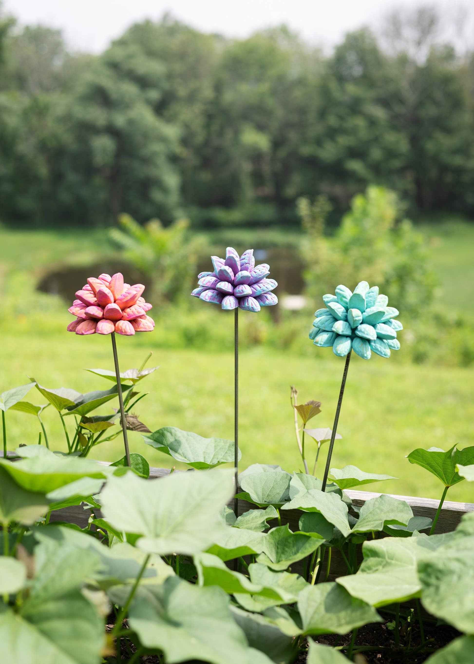 Happy Gardens - Terra Cotta Flower Stakes