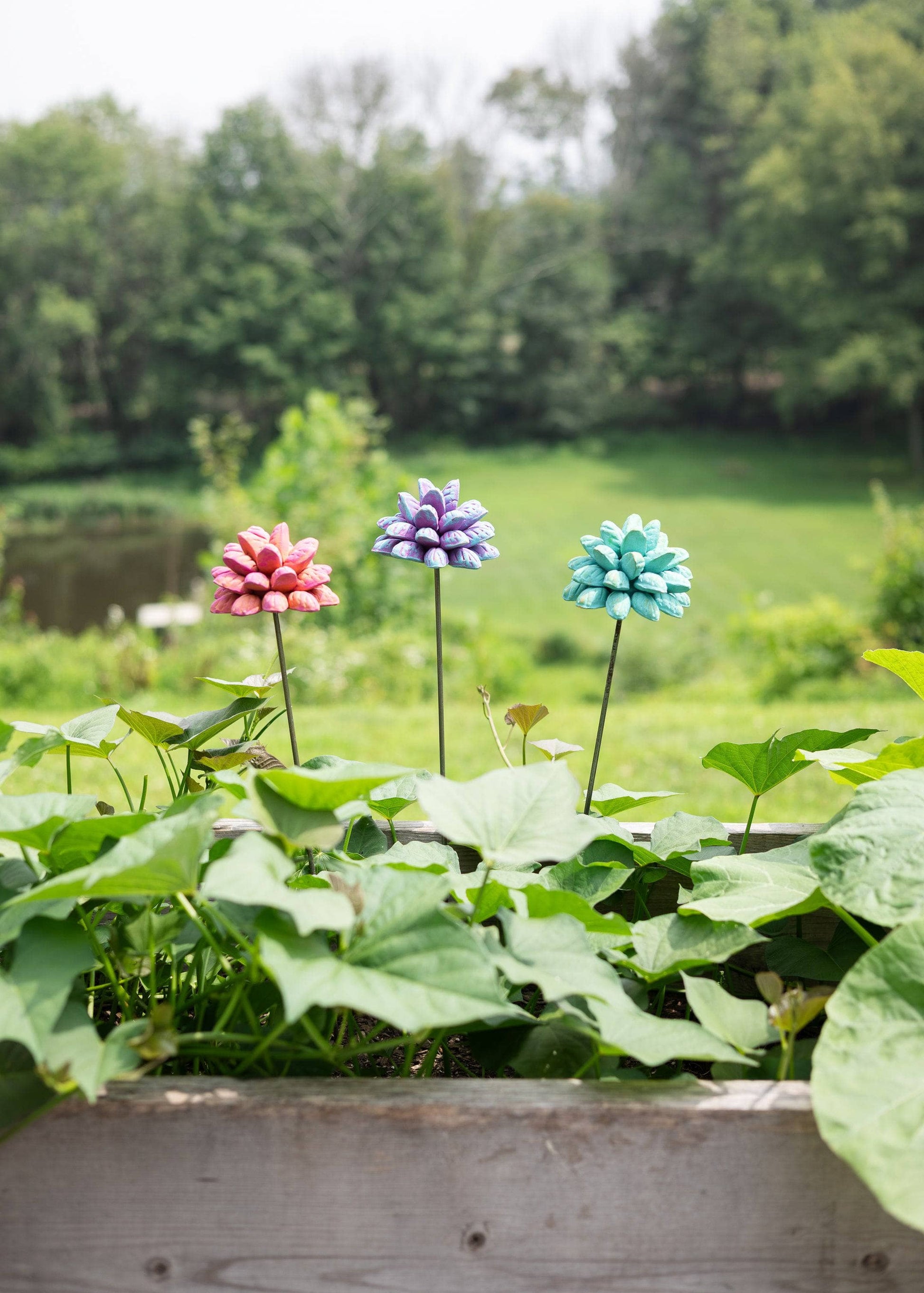 Happy Gardens - Terra Cotta Flower Stakes