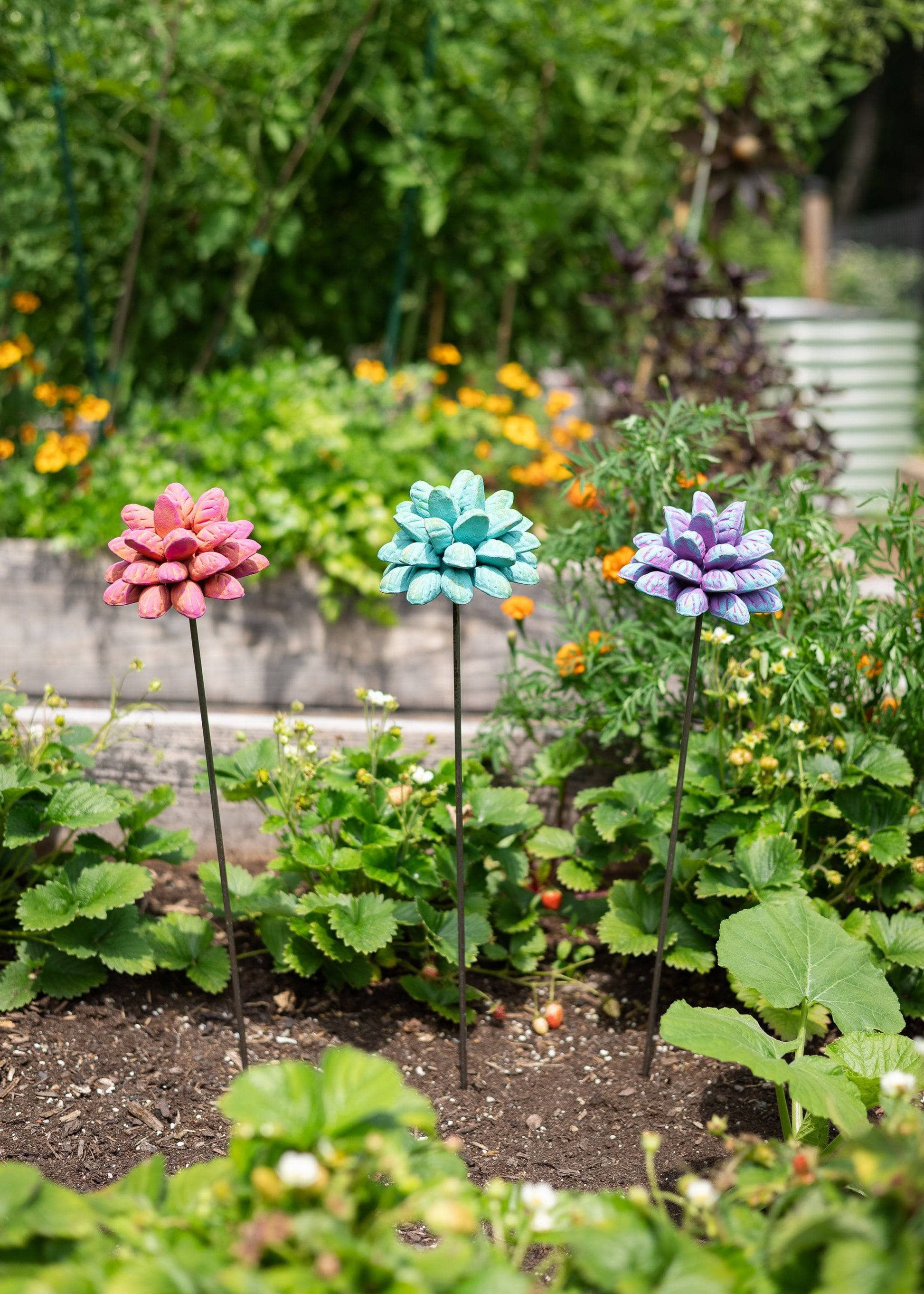 Happy Gardens - Terra Cotta Flower Stakes