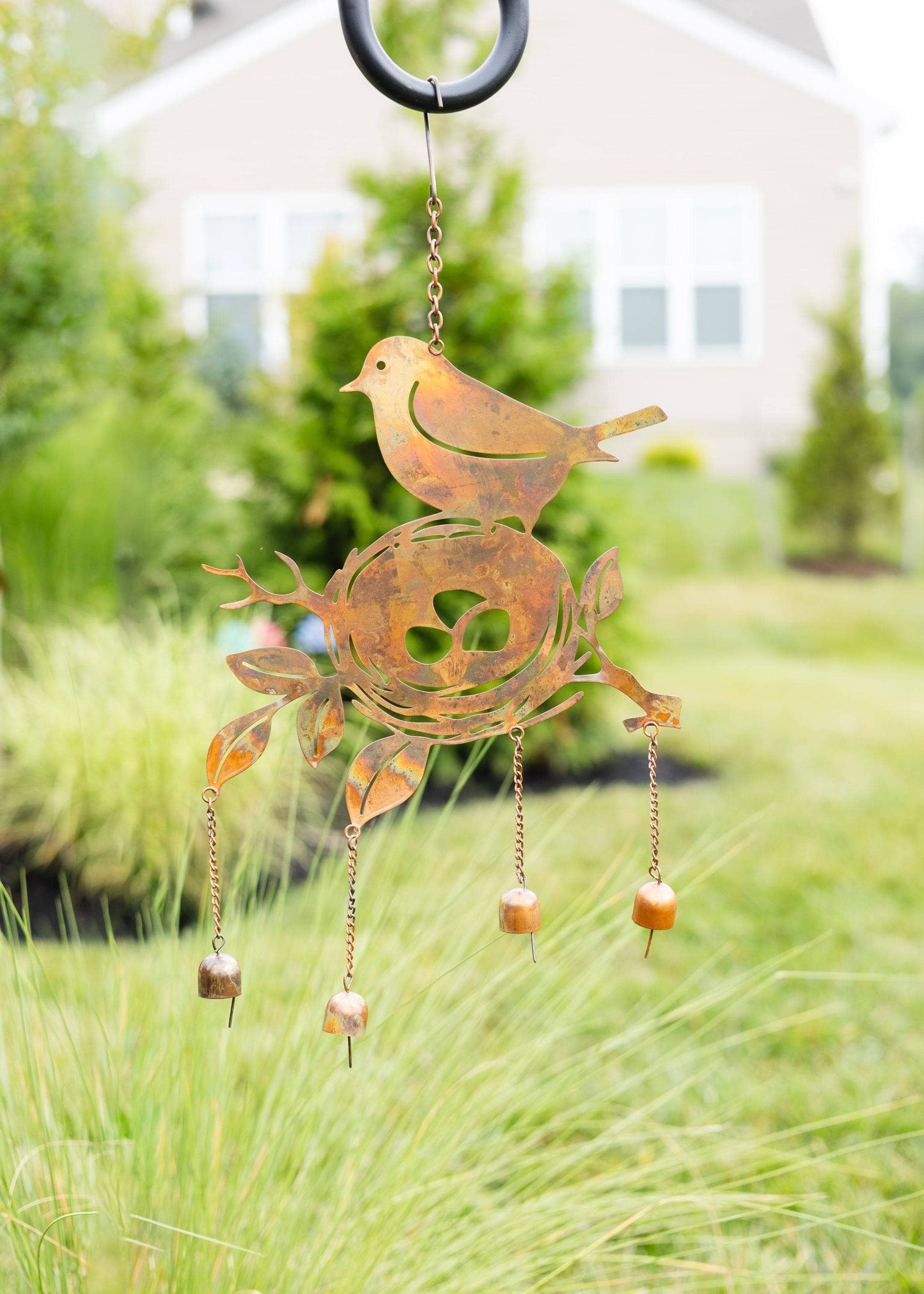 Happy Gardens - Bird on Nest Flamed Wind Chime