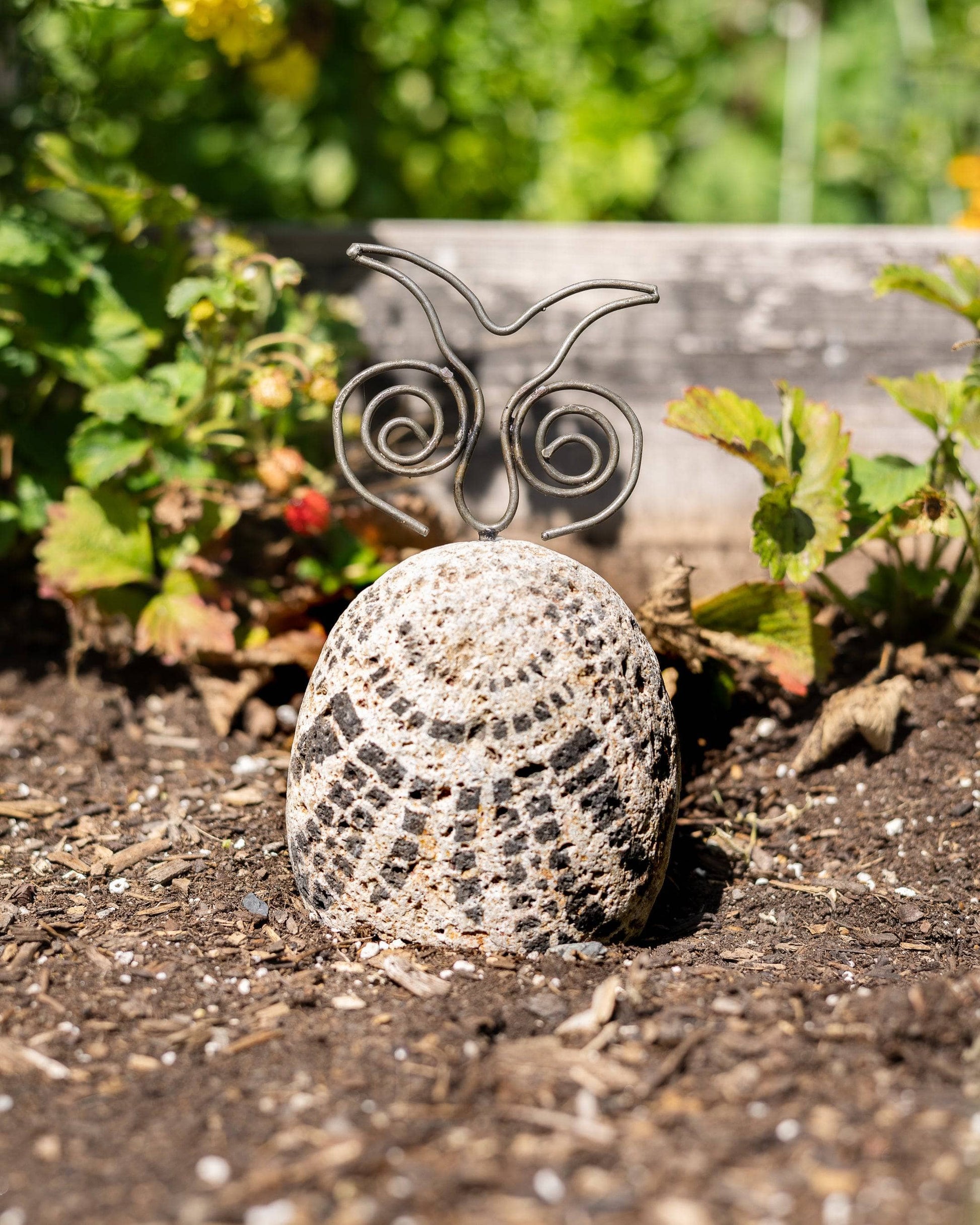 Happy Gardens - Stenciled Owl Garden Statue