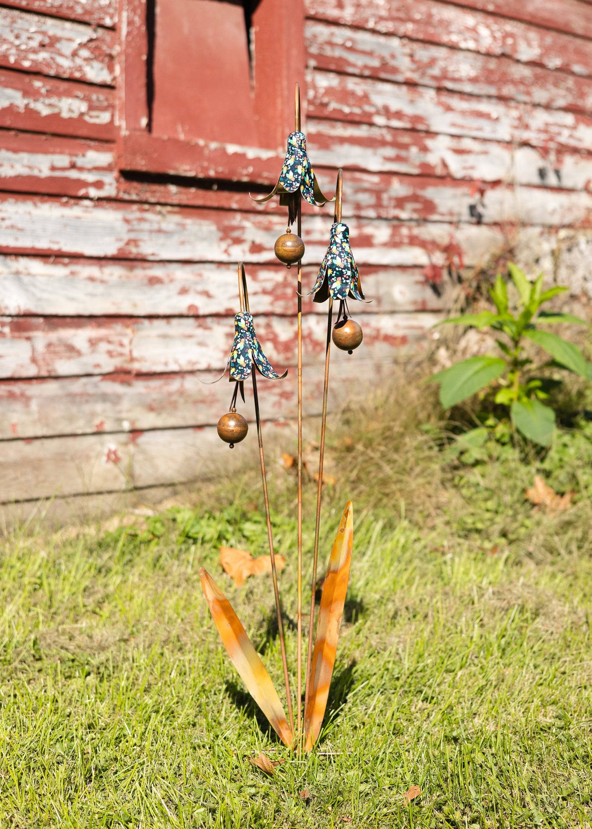 Floral Triple Bluebell Garden Stake - Happy Gardens
