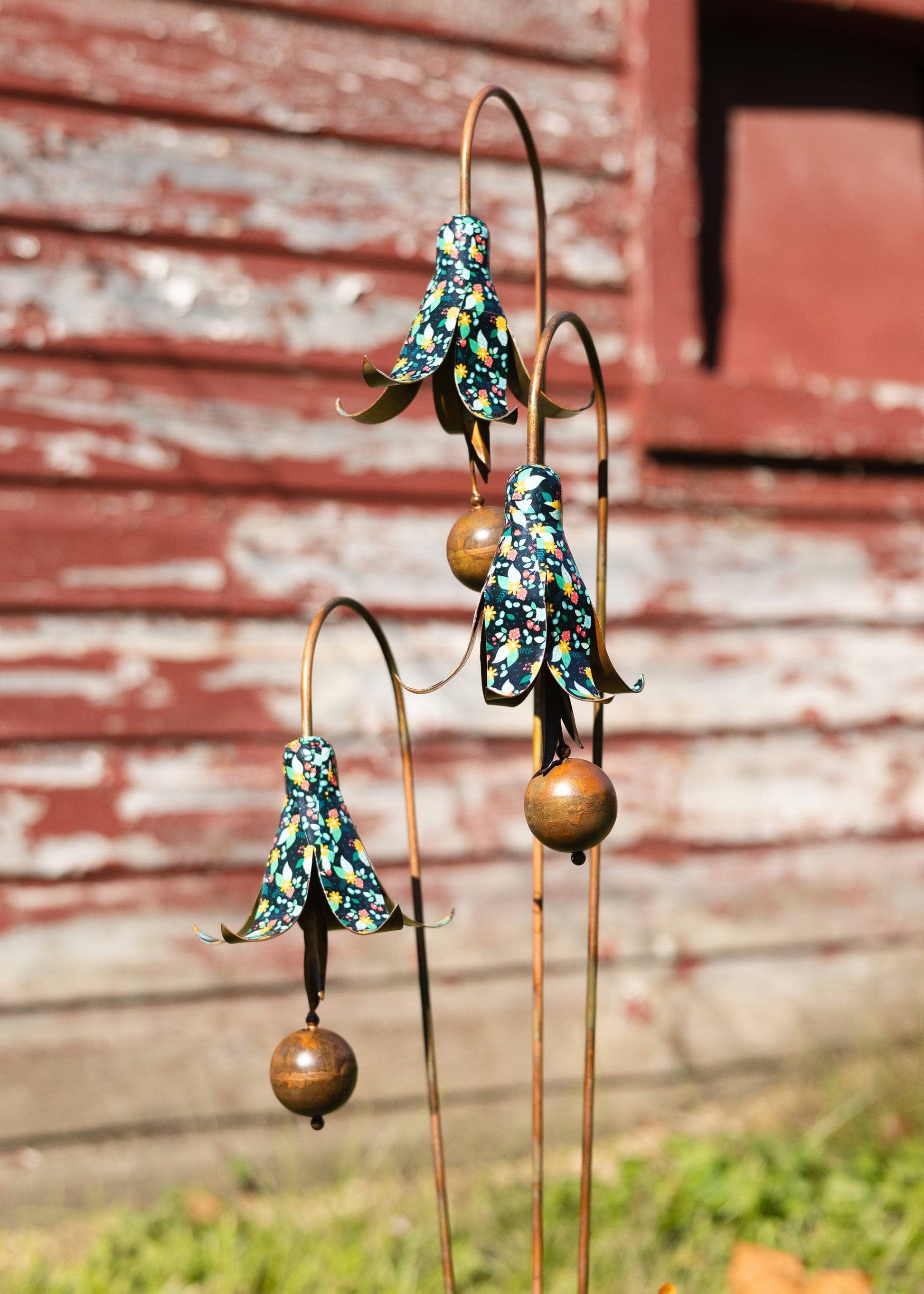 Floral Triple Bluebell Garden Stake - Happy Gardens