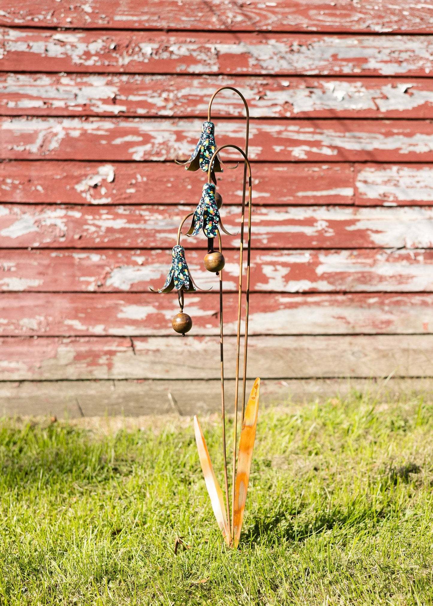 Floral Triple Bluebell Garden Stake - Happy Gardens