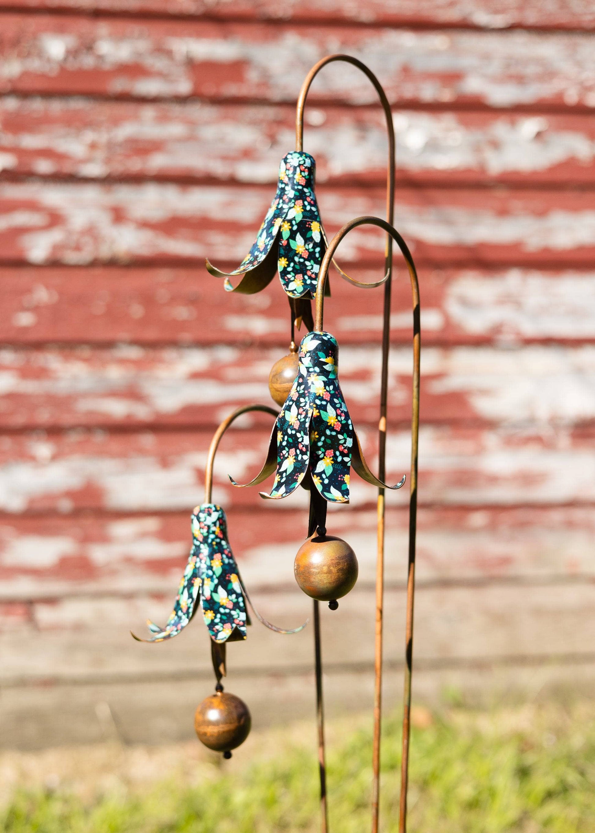 Floral Triple Bluebell Garden Stake - Happy Gardens
