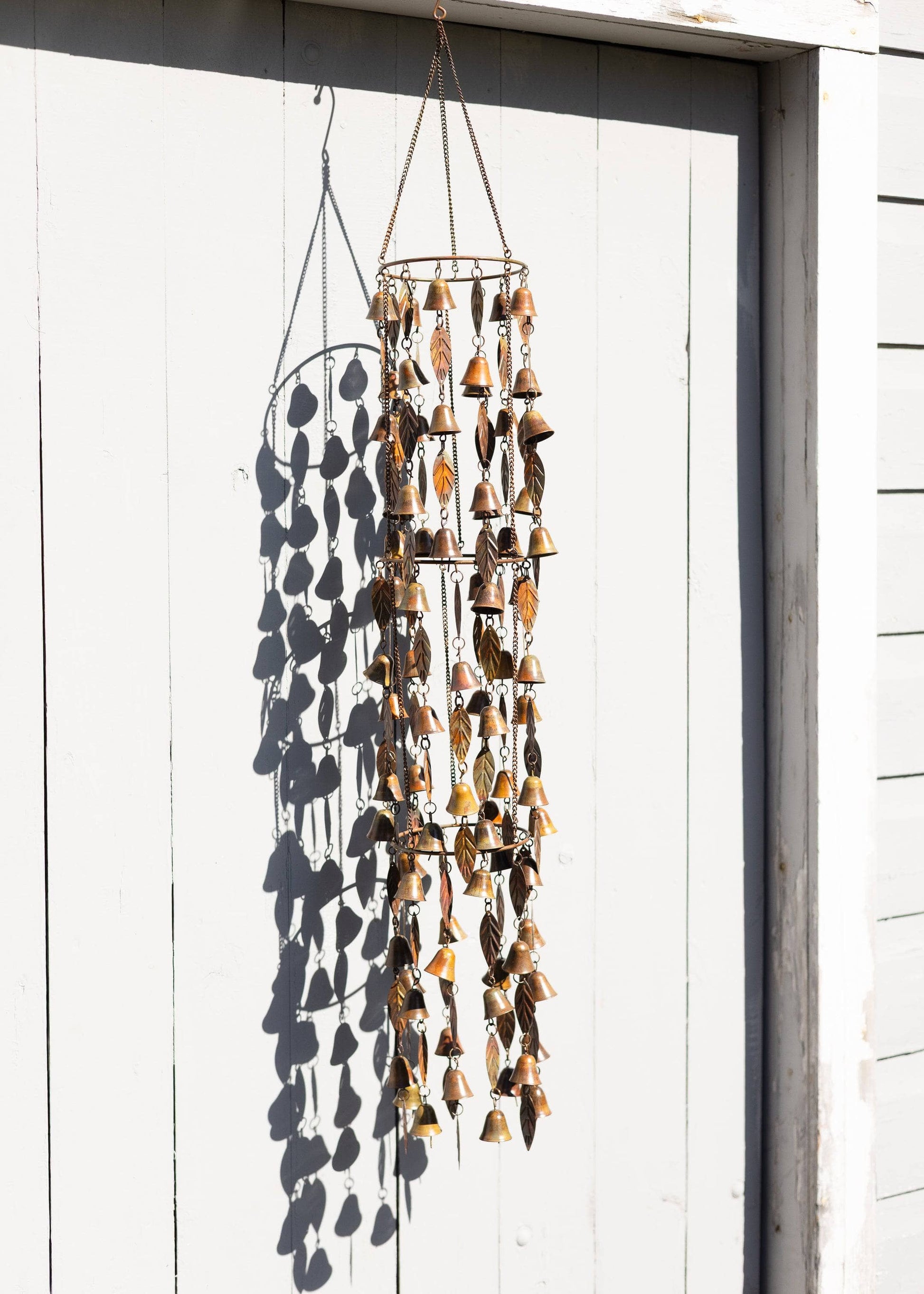 Triple Tiered Bells and Leaves Wind Chime - Happy Gardens