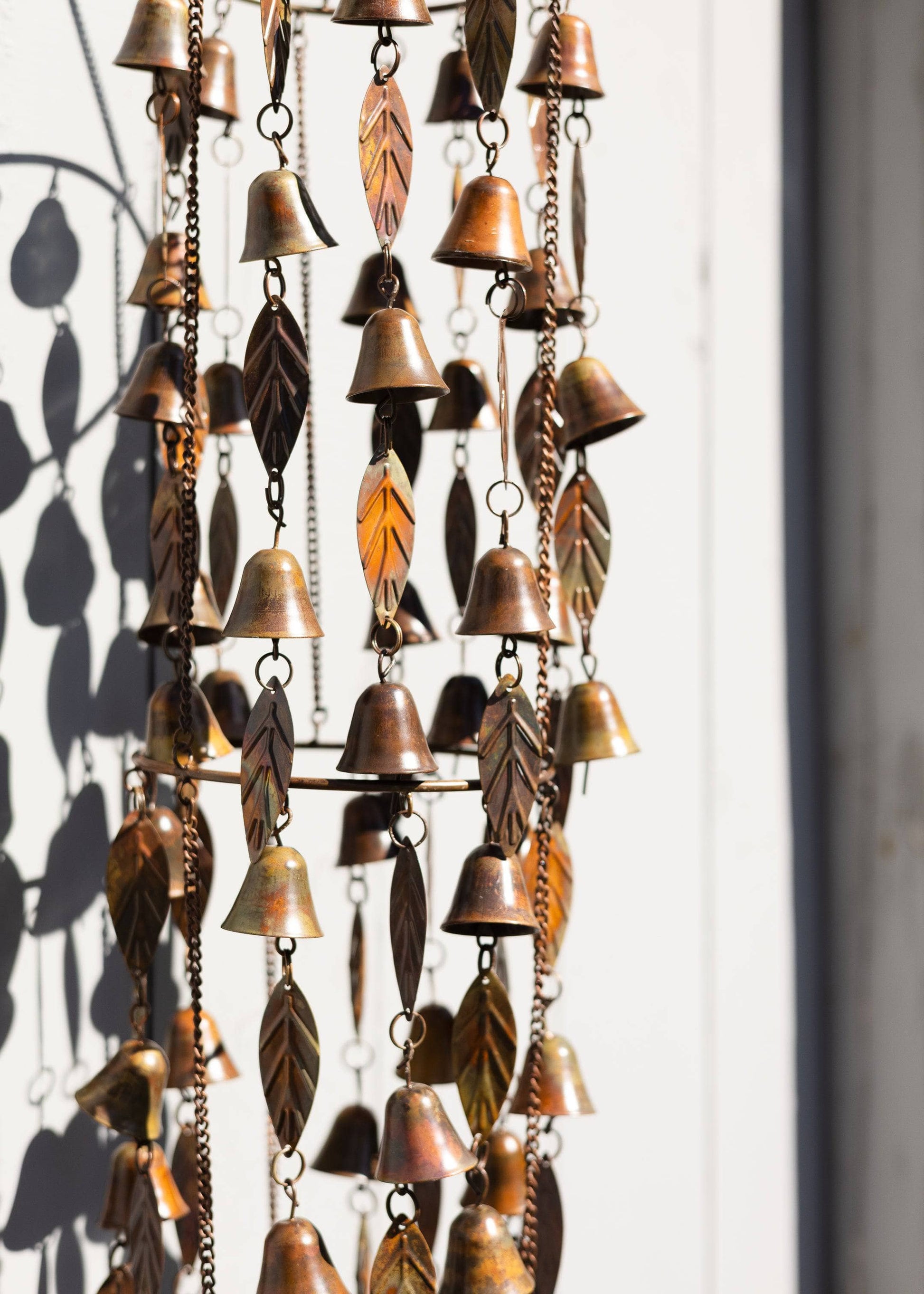 Triple Tiered Bells and Leaves Wind Chime - Happy Gardens