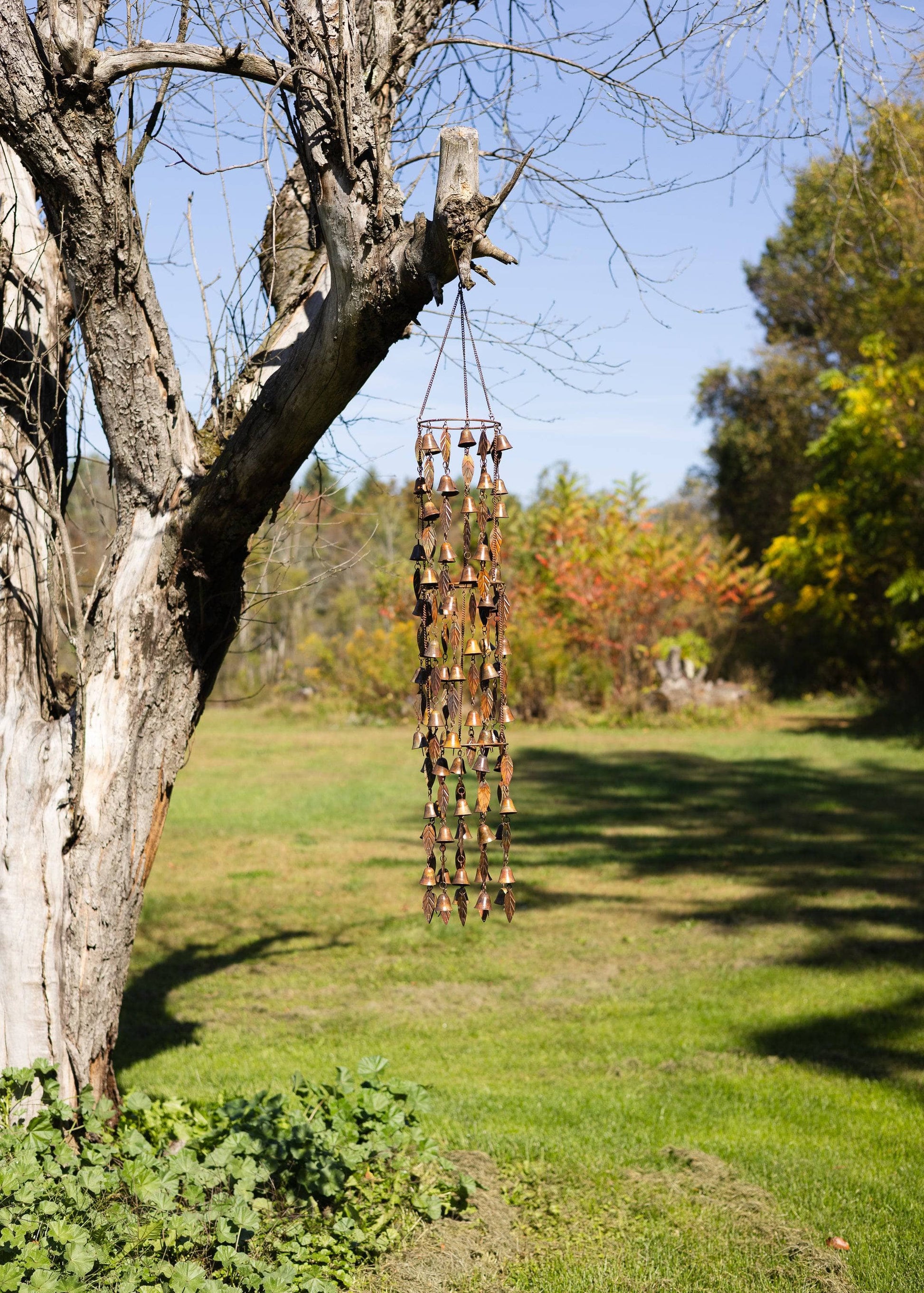 Triple Tiered Bells and Leaves Wind Chime - Happy Gardens