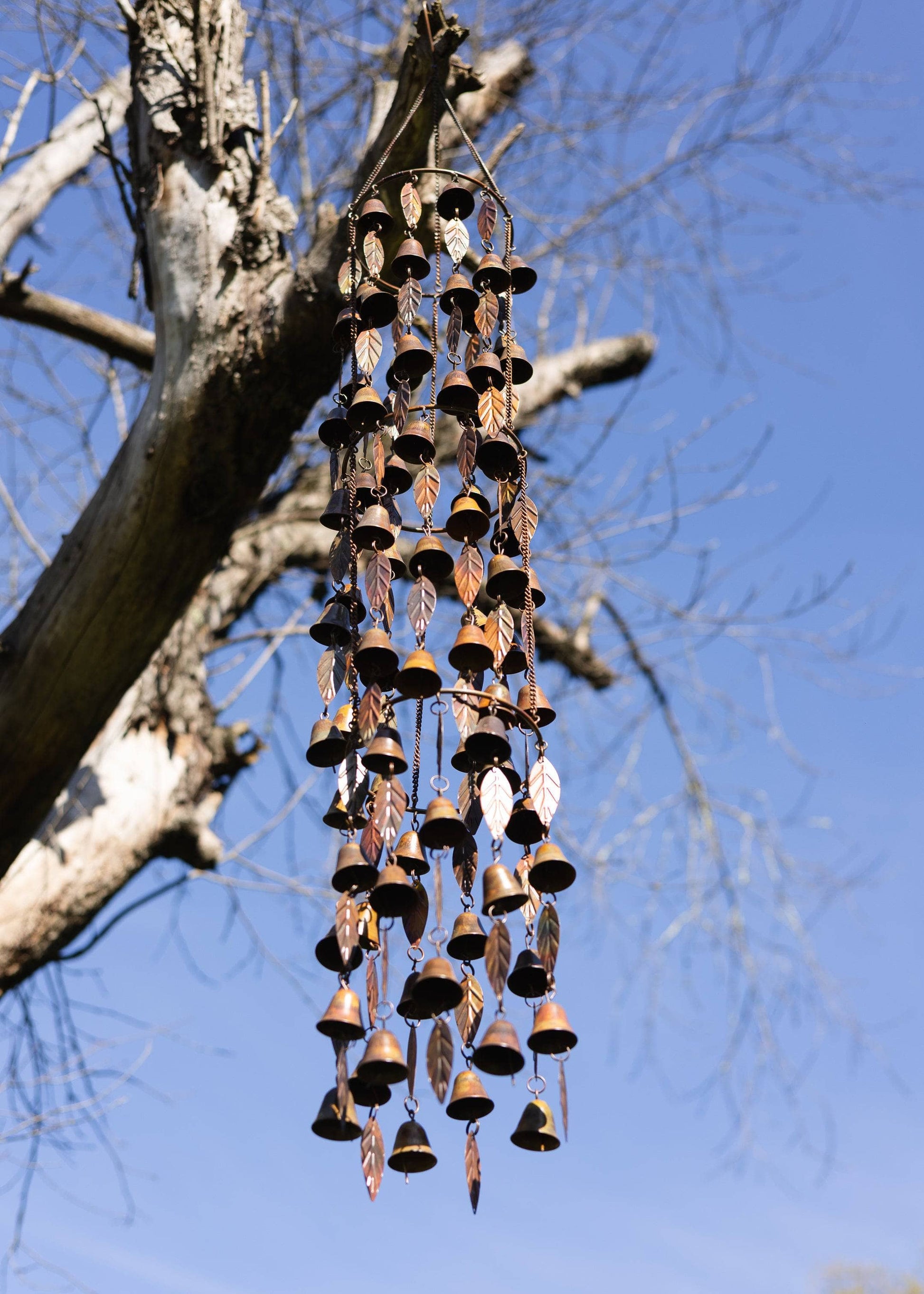 Triple Tiered Bells and Leaves Wind Chime - Happy Gardens