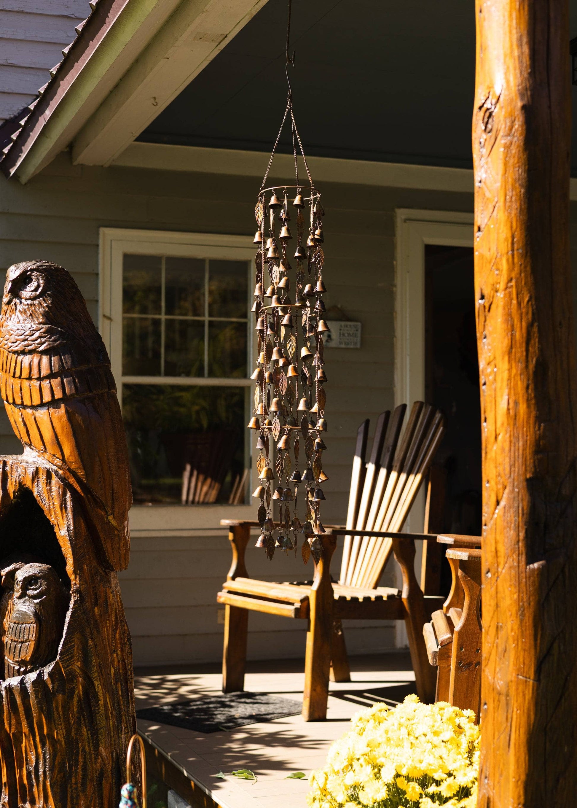 Triple Tiered Bells and Leaves Wind Chime - Happy Gardens