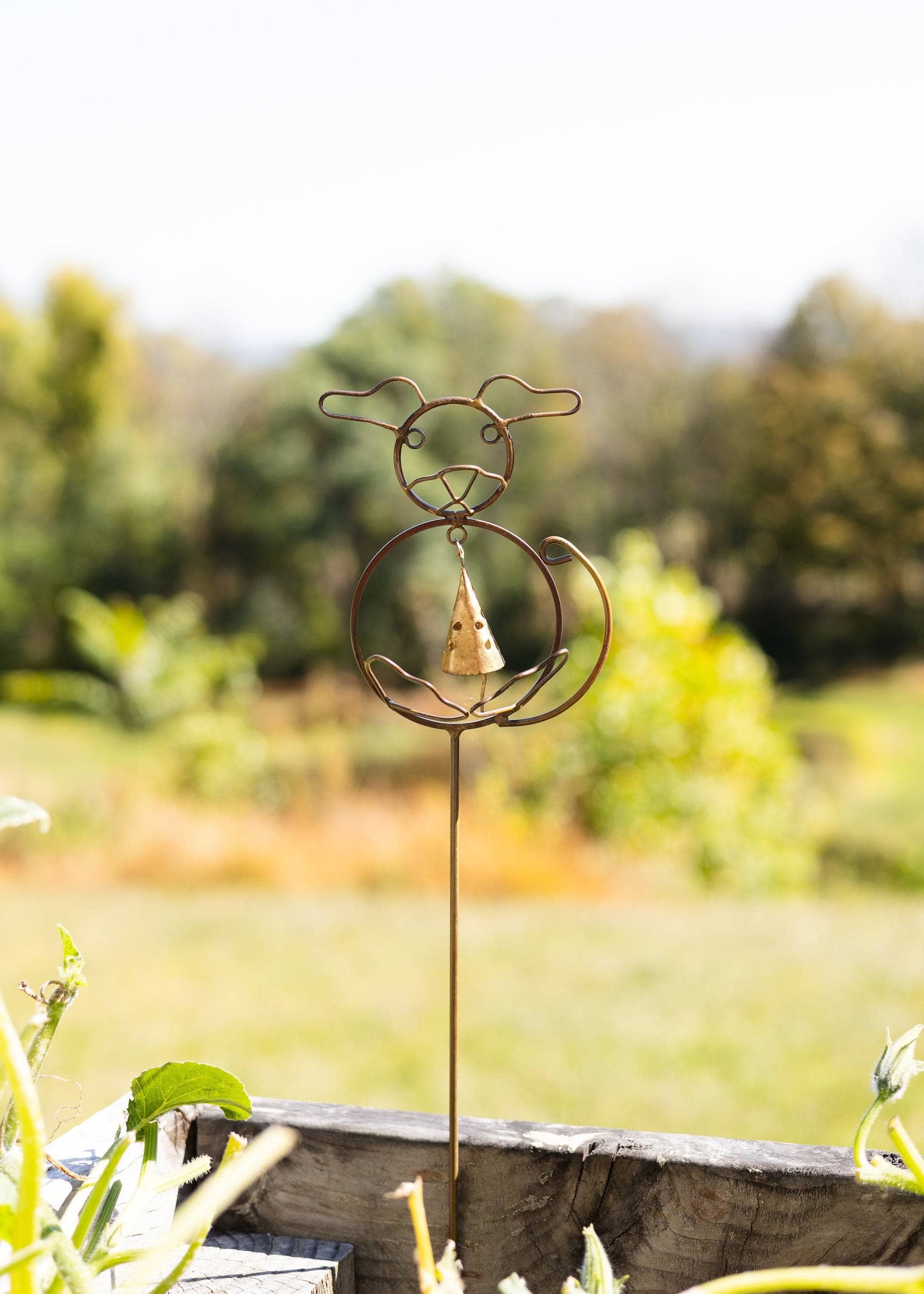 Happy Gardens - Dog with Bell Garden Stake