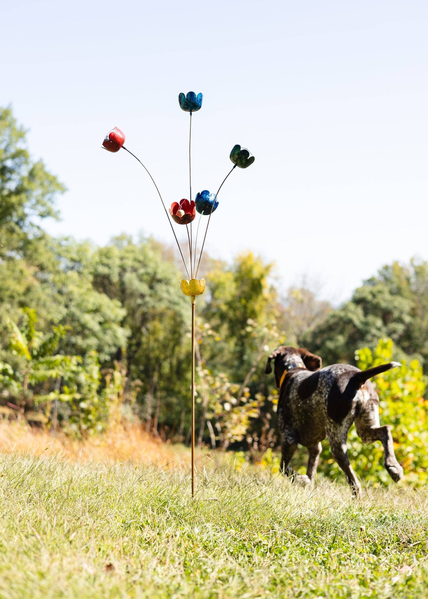 Happy Gardens - Multicolor Lily Cup Chimes Garden Stake