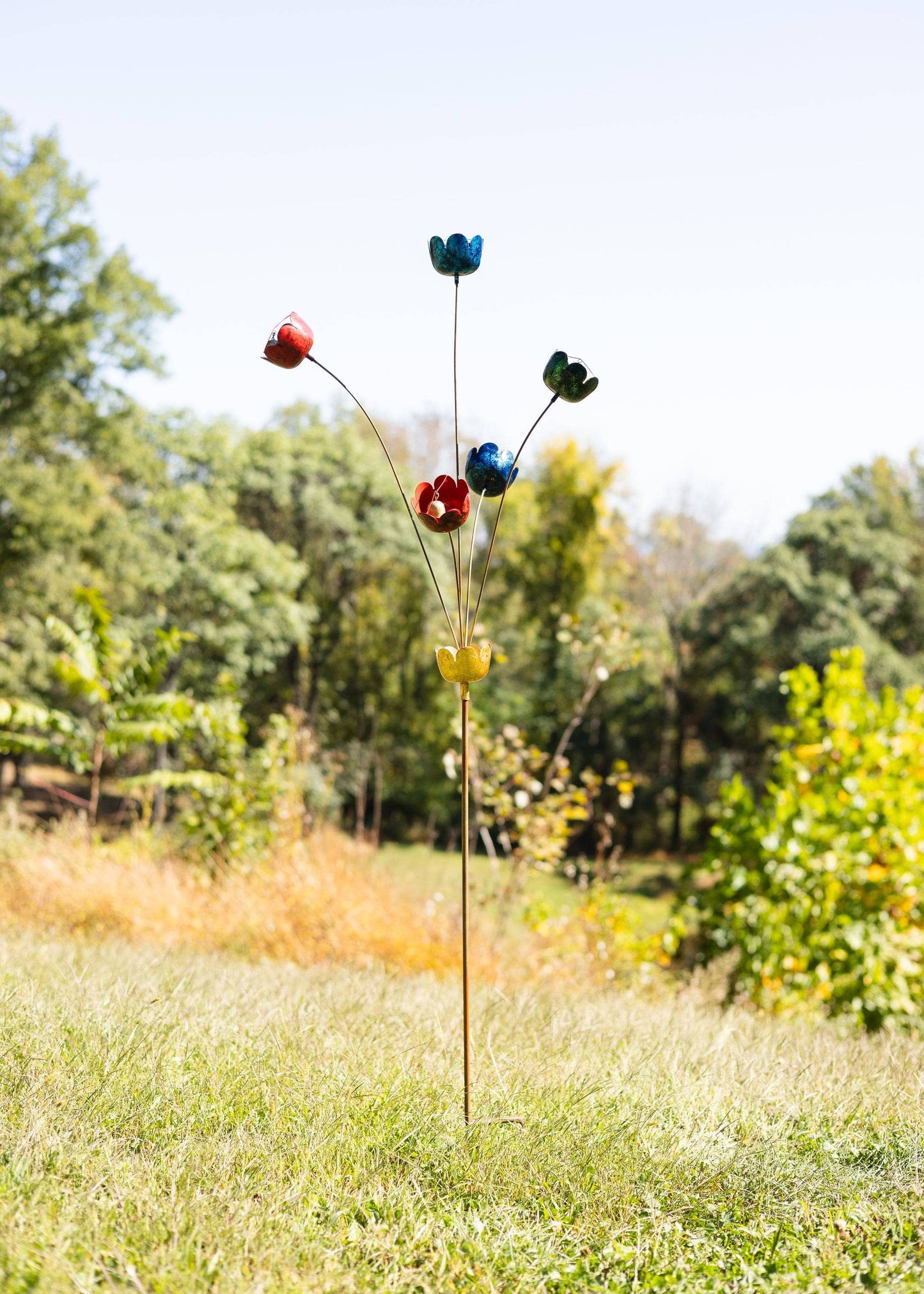 Happy Gardens - Multicolor Lily Cup Chimes Garden Stake