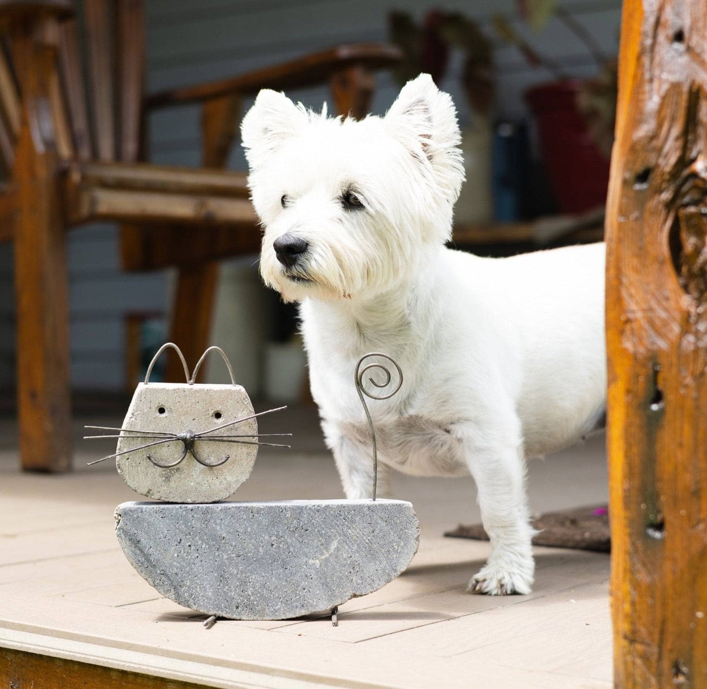 Happy Gardens - Cat River Stone Garden Statue