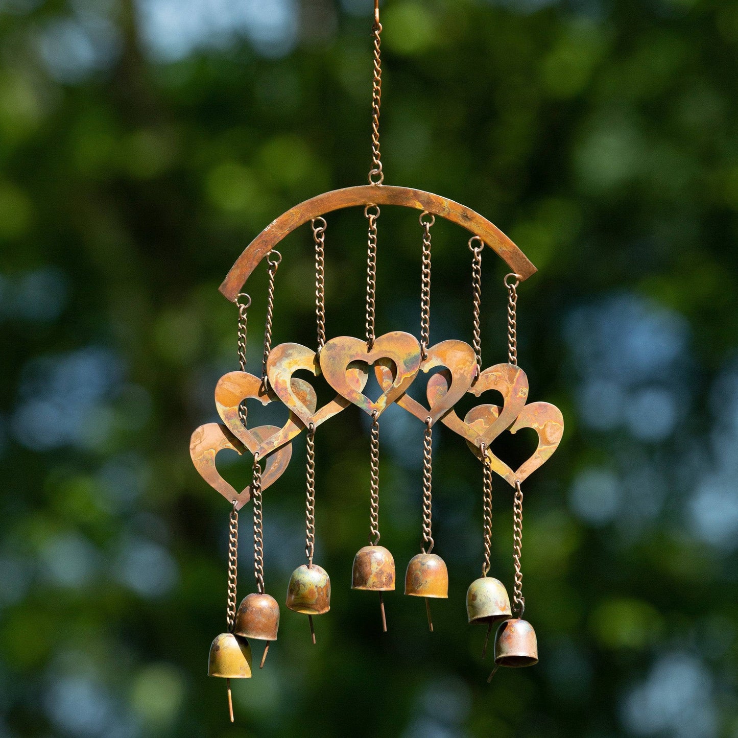 Happy Gardens - Hearts on Arch Wind Chime