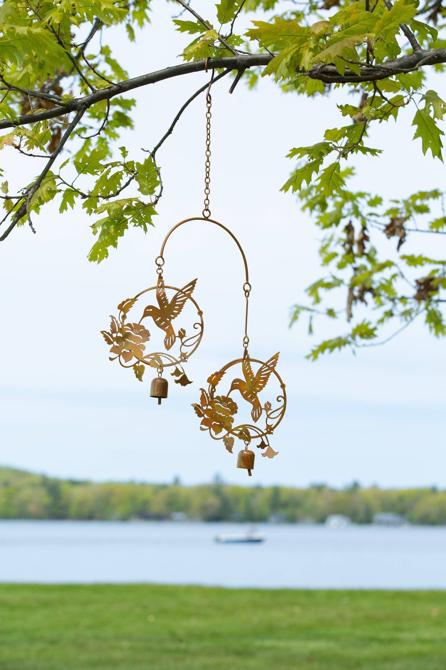 Happy Gardens -  Hummingbird and Lily Flamed Ornament