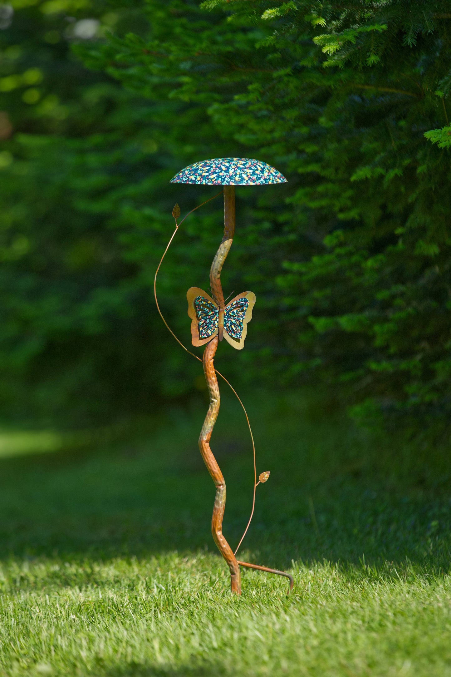 Floral Mushroom Multicolor Garden Stake - Happy Gardens