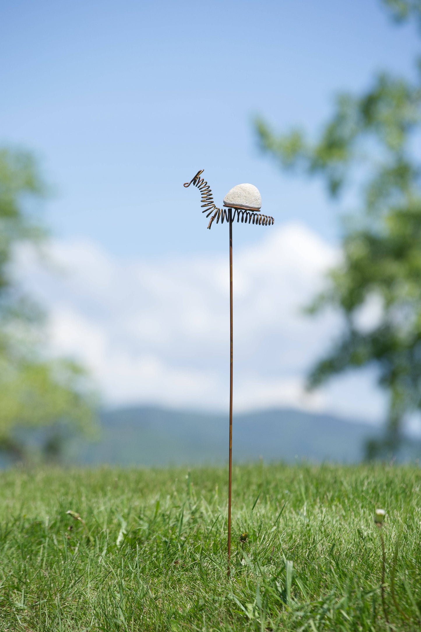 Snail and Stone Garden Stake - Happy Gardens