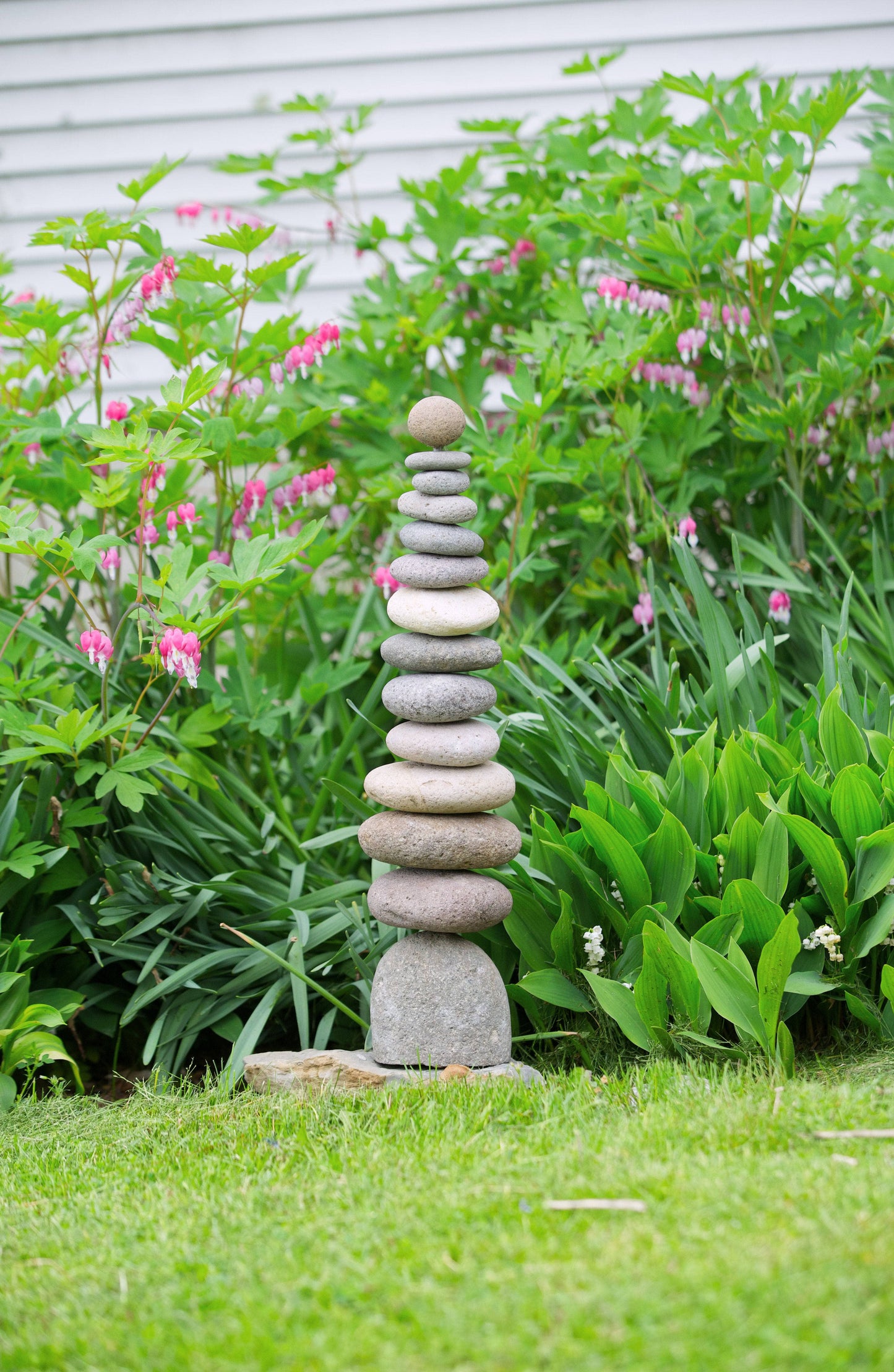 Stacked Stone Cairn - Happy Gardens