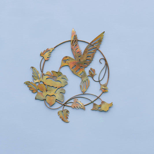 Happy Gardens - Hummingbird and Lily Wall Hanging, 16"