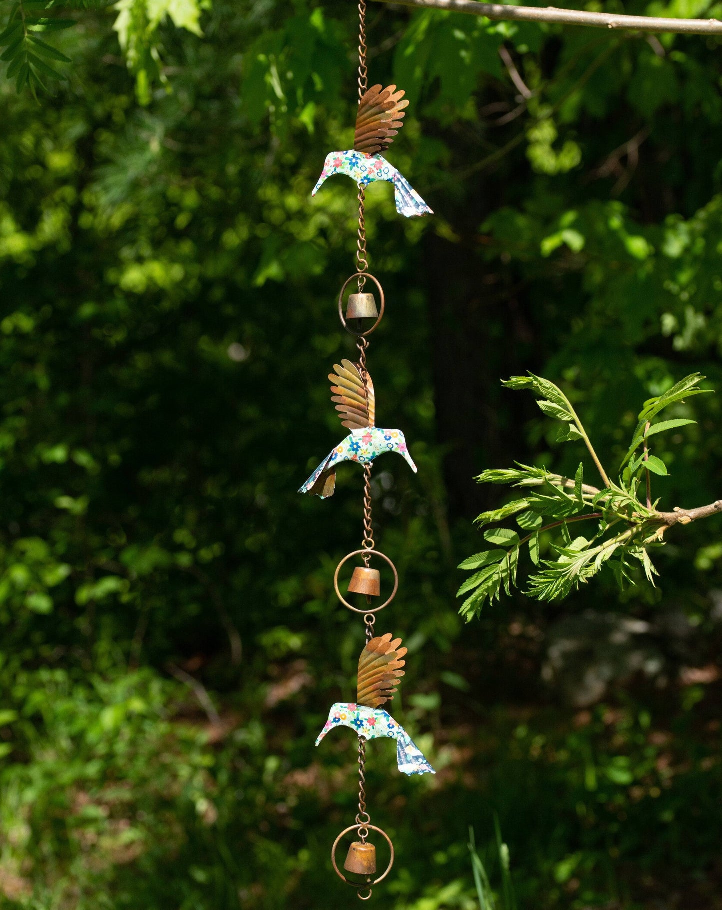 Happy Gardens - Triple Floral Hummingbird Ornament