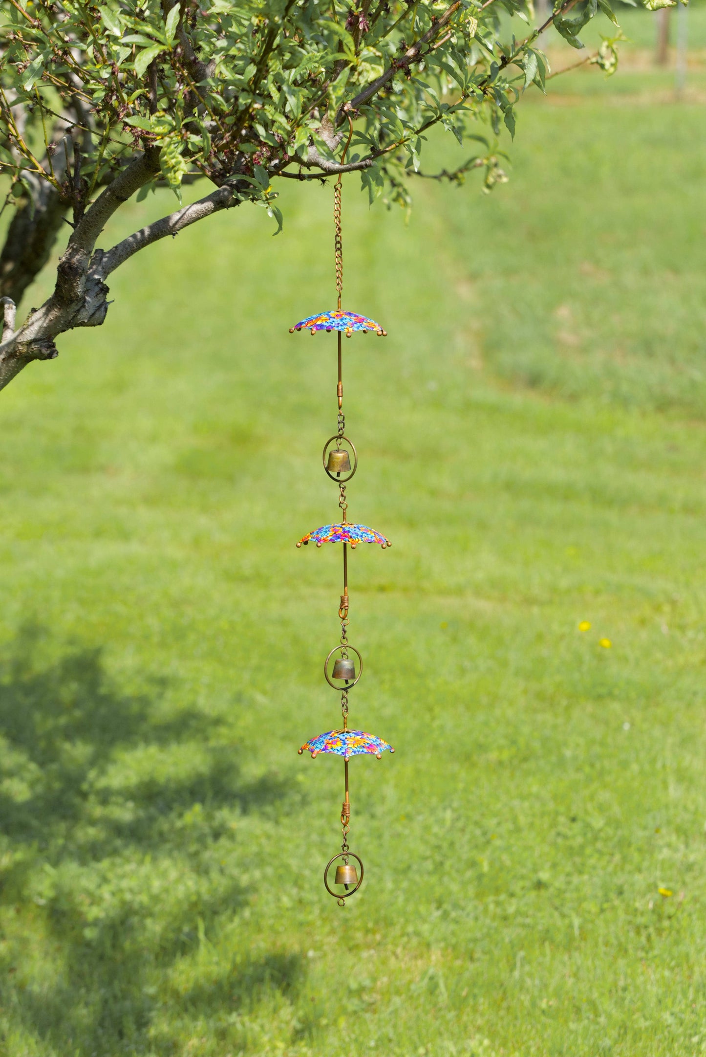 Hanging Triple Umbrella Floral Ornament - Happy Gardens