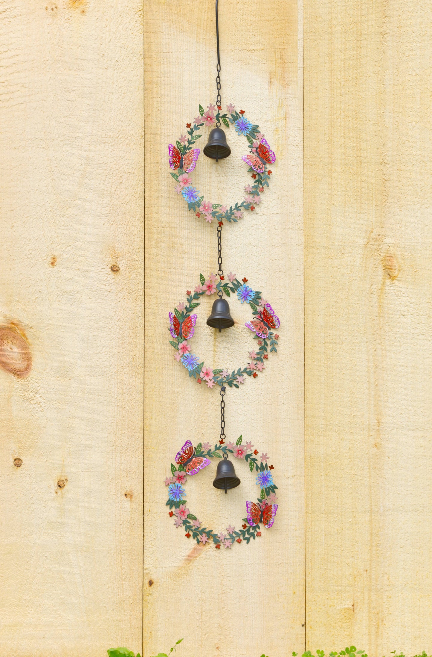 Triple Wreath Multicolor Hanging Ornament - Happy Gardens