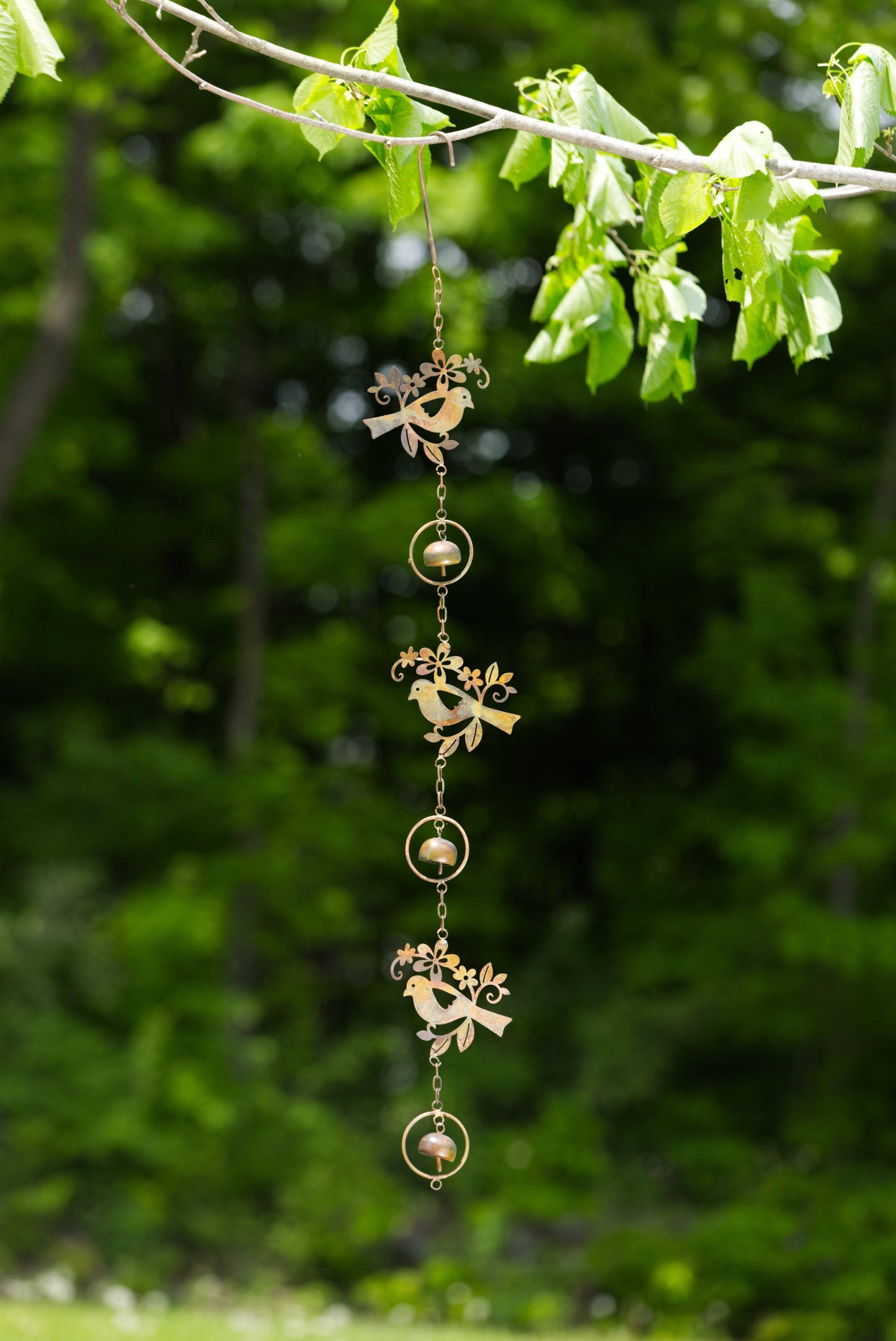 Triple Birds Flamed Hanging Ornament - Happy Gardens