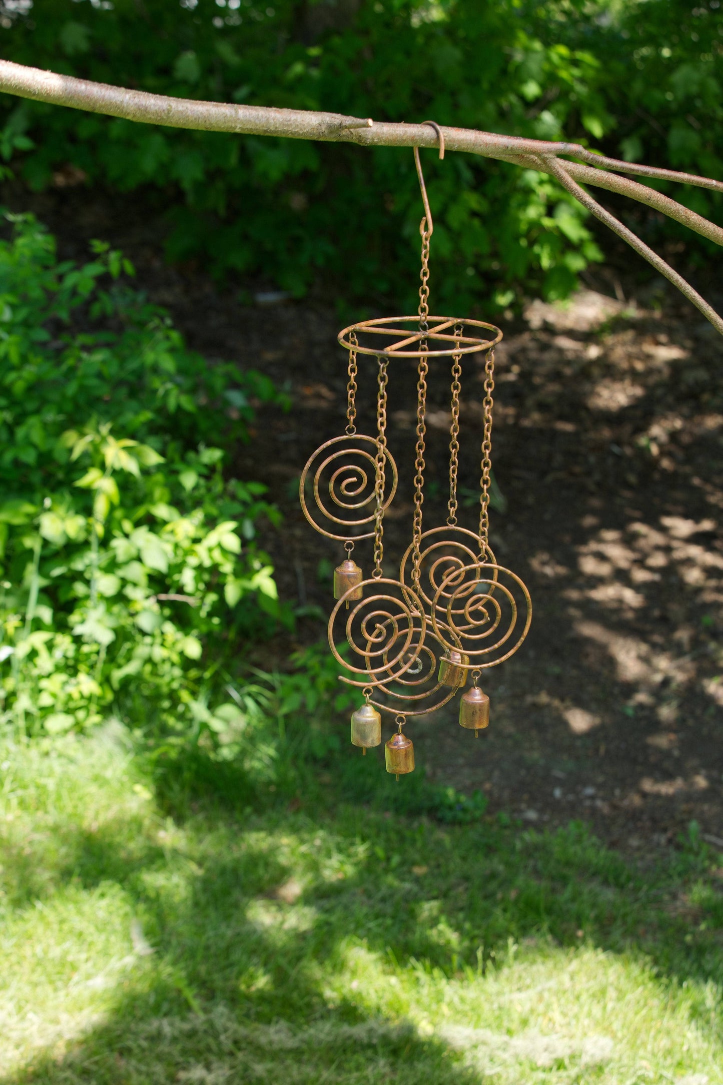 Circle Spiral Hanging Wind Chime - Happy Gardens
