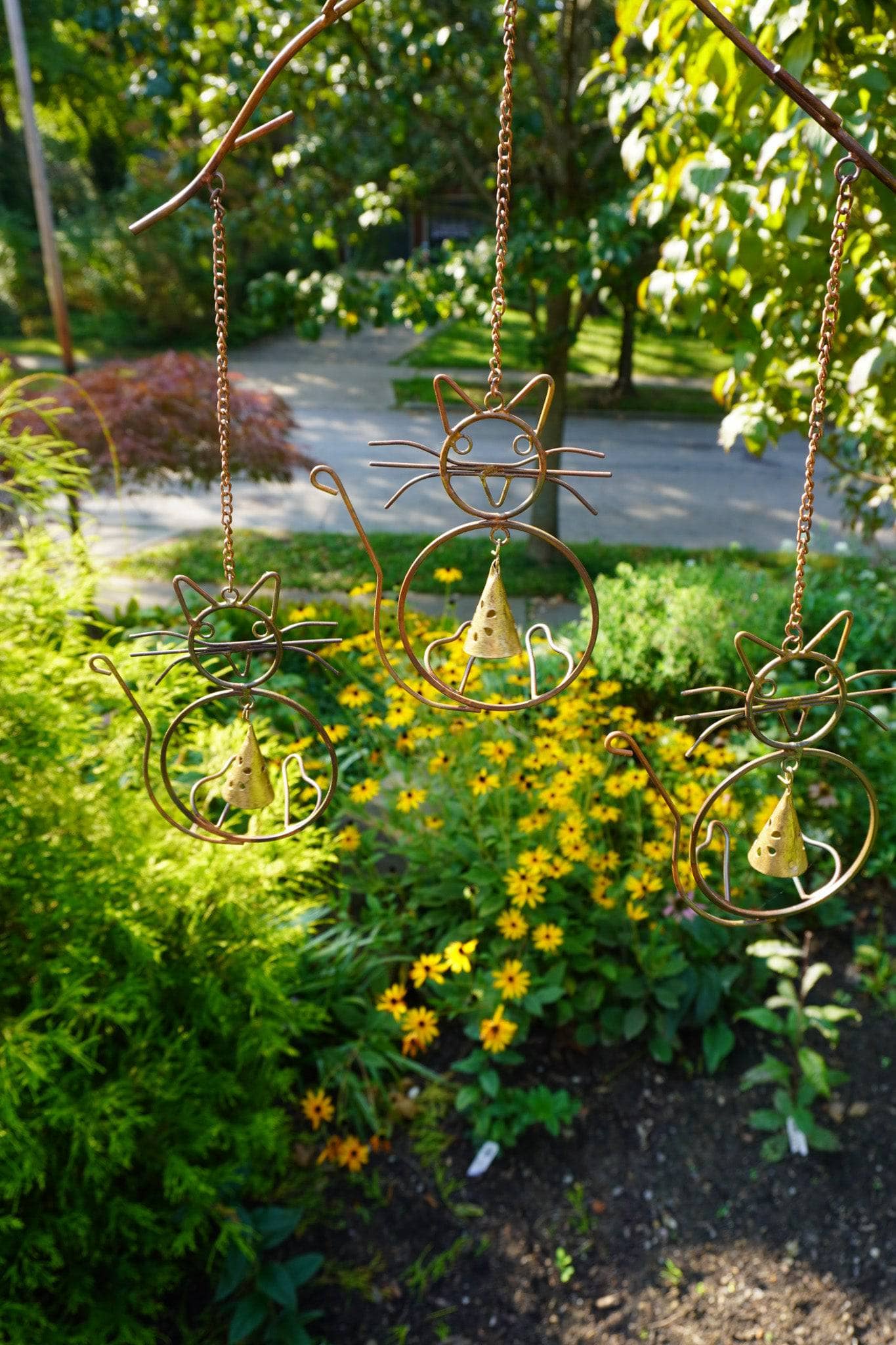 Happy Gardens - Cats w/Bells Wind Chime