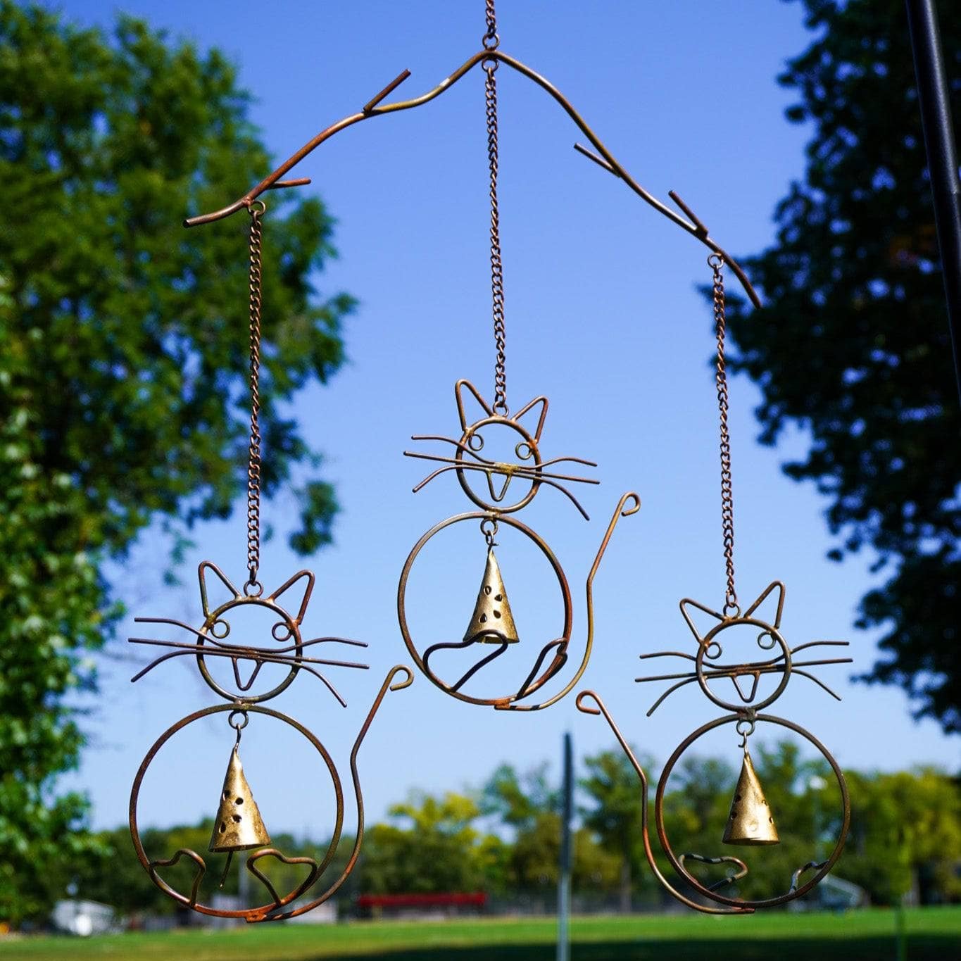 Happy Gardens - Cats w/Bells Wind Chime