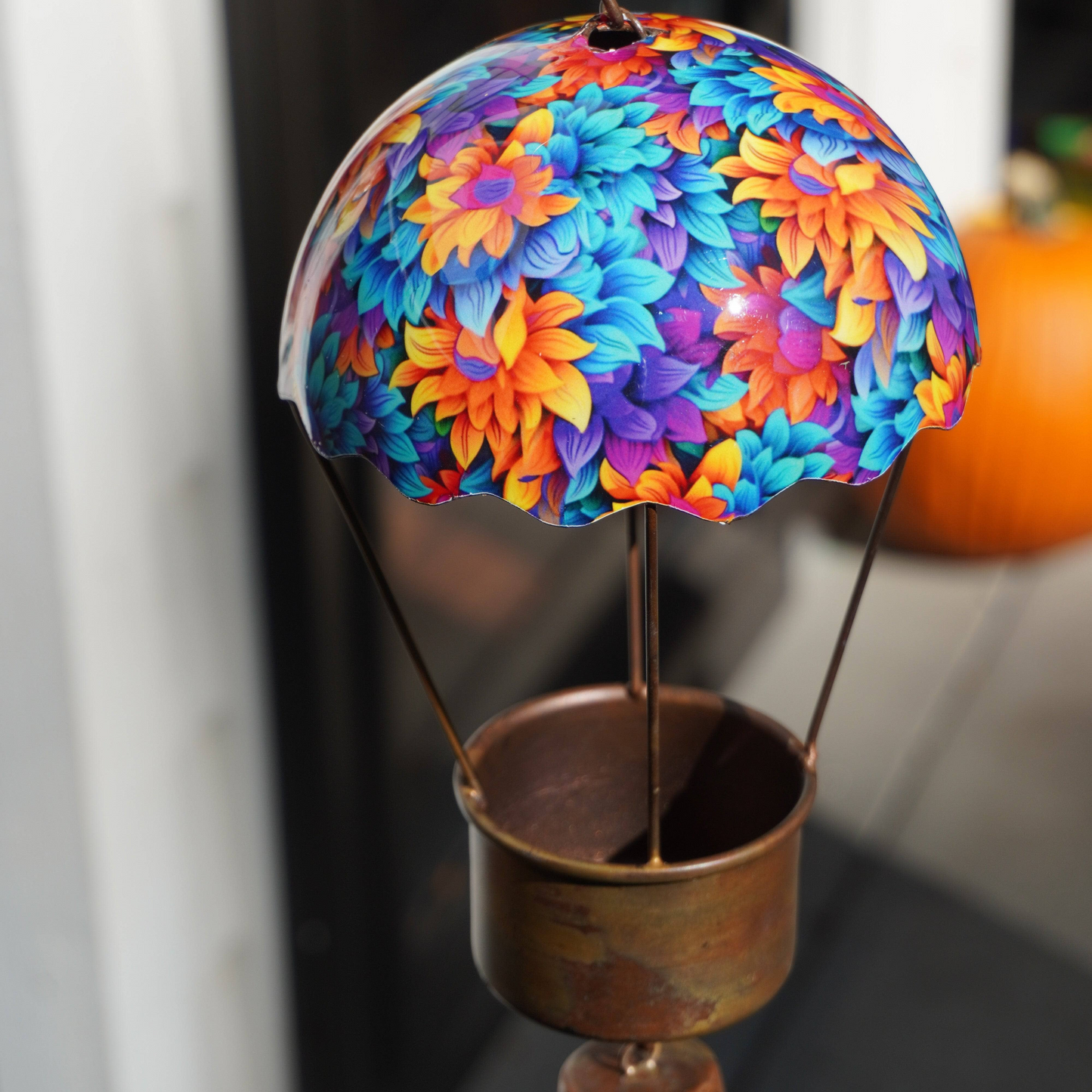 Hot Air Balloon Floral Hanging Ornament - Happy Gardens
