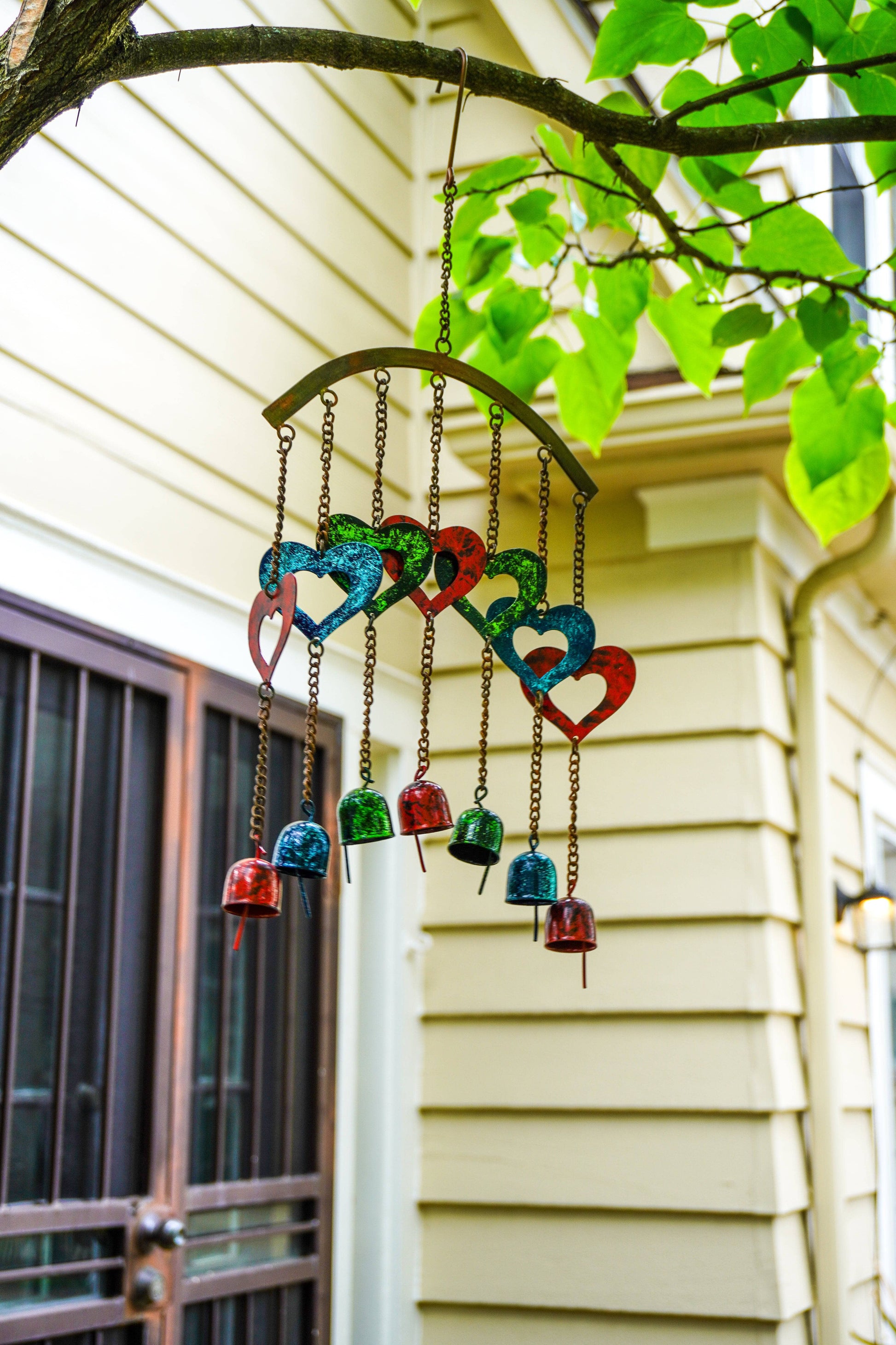 Happy Gardens -  Hearts on Arch Wind Chime